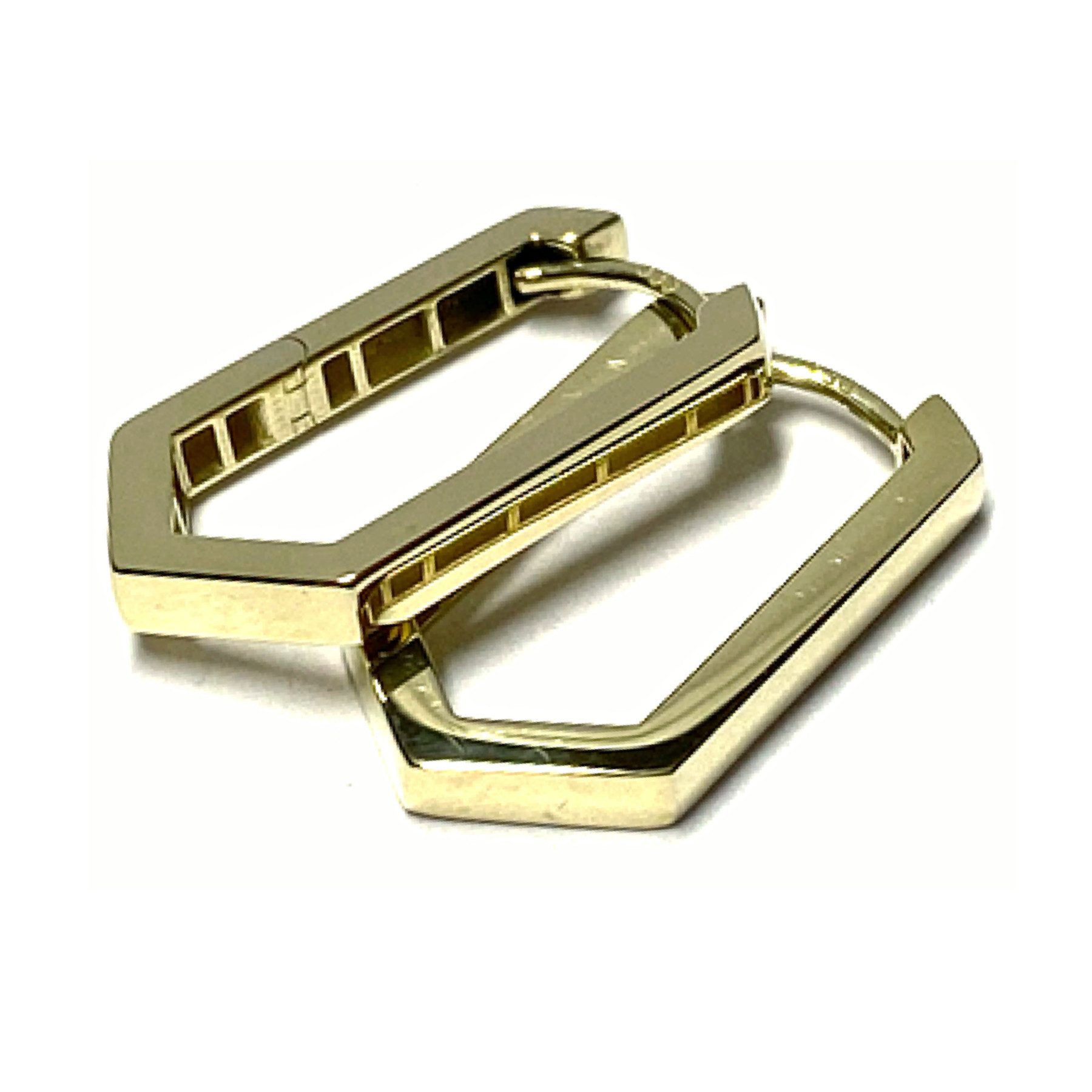 Paar Creolen Ohrring 333 Gold Glanz moderne Form Scharniercreole Creole eckig