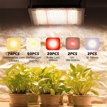 Novzep Pflanzenlampe LED-Wachstumslampen für Zimmerpflanzen, 300 W,mit 150 LEDs, Vollspektrum-Wachstumslampen für Gewächshaus, Sämlinge