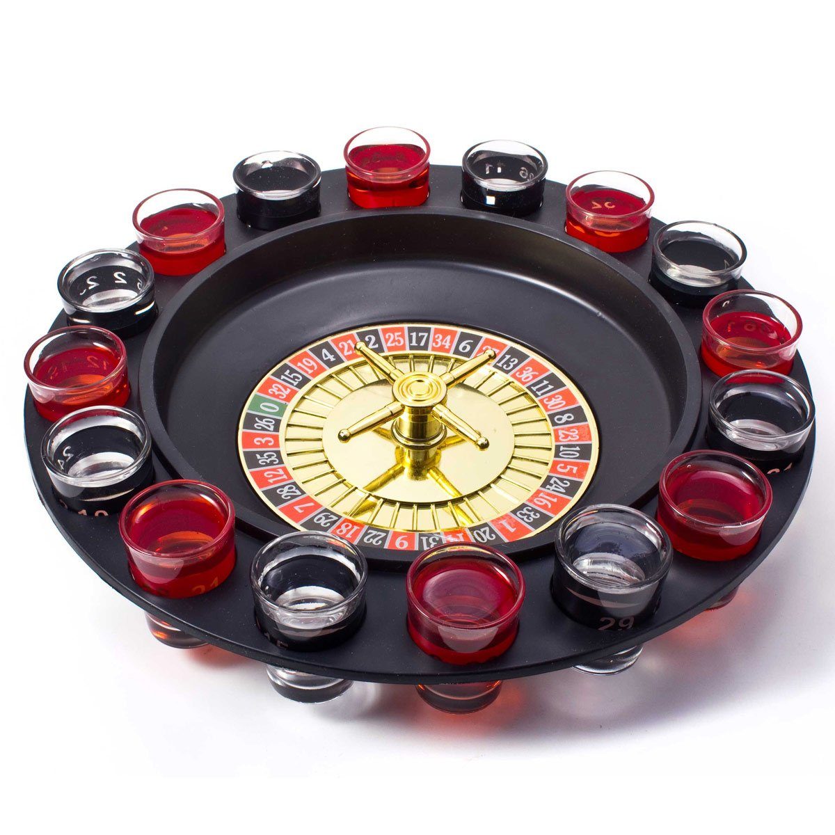 Goods+Gadgets Spiel GOODS+GADGETS Roulette Trinkspiel–Lustiges Partyspiel & Saufspiel Set, Roulette Trinkspiel, Casino Spiel für trinkfreudige