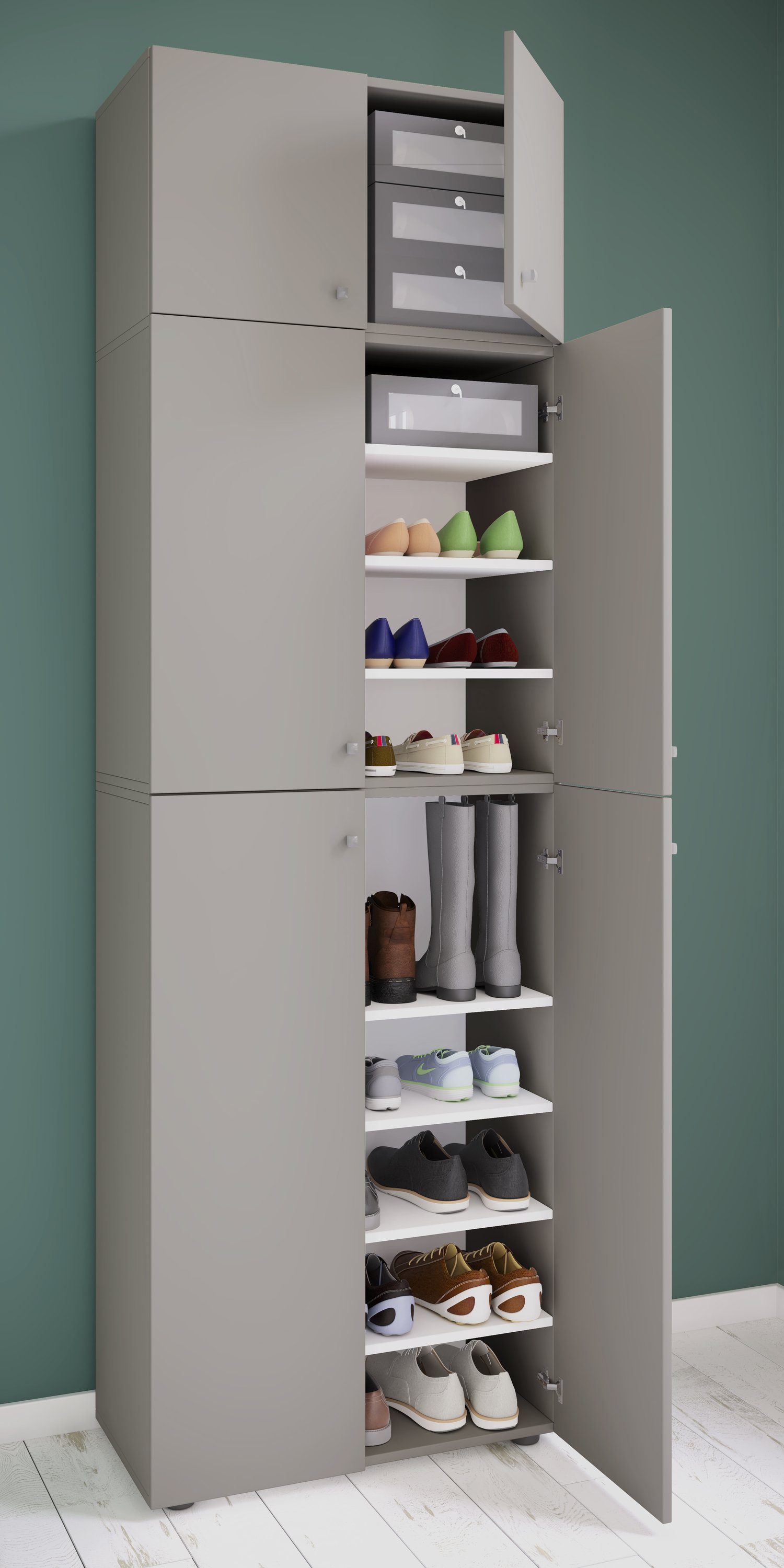 VCM Schuhschrank Lona XXL 9 DT AS 240x70x39cm