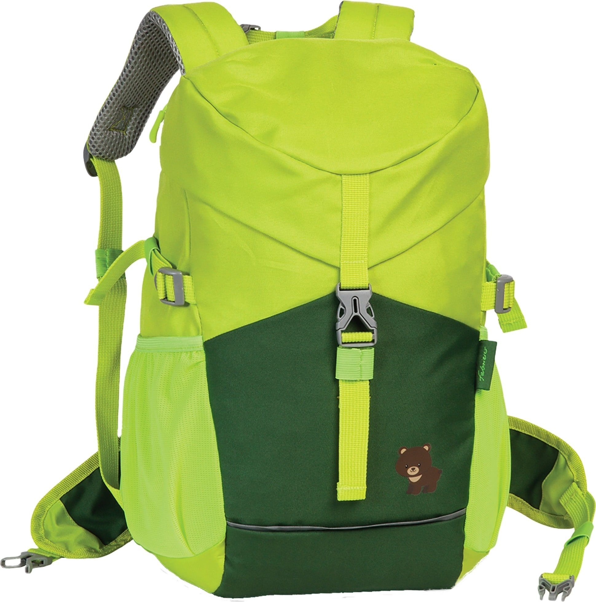 fabrizio® Rucksack Fabrizio Go Green Kinderrucksack, Kinderrucksack Polyester, recycelt, grün, lime ca. 37cm hoch, Bär