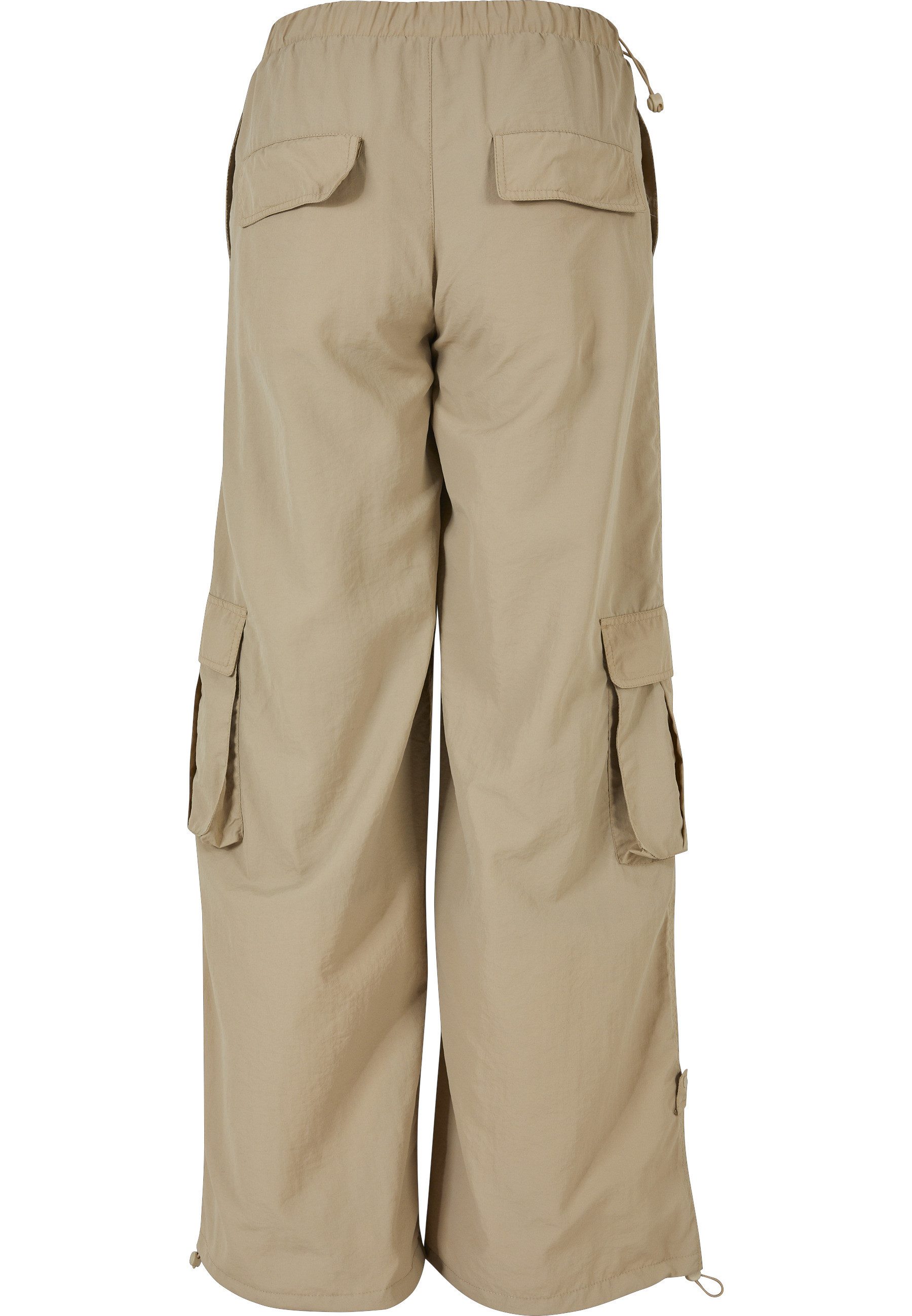 URBAN CLASSICS Stoffhose Urban Classics Damen Ladies Wide Crinkle Nylon Cargo Pants (1-tlg)