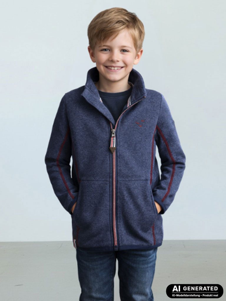 modAS Fleecejacke 42410 Kinder Jacke Mädchen Jungen Maritime Details - weich warm atmungsaktiv