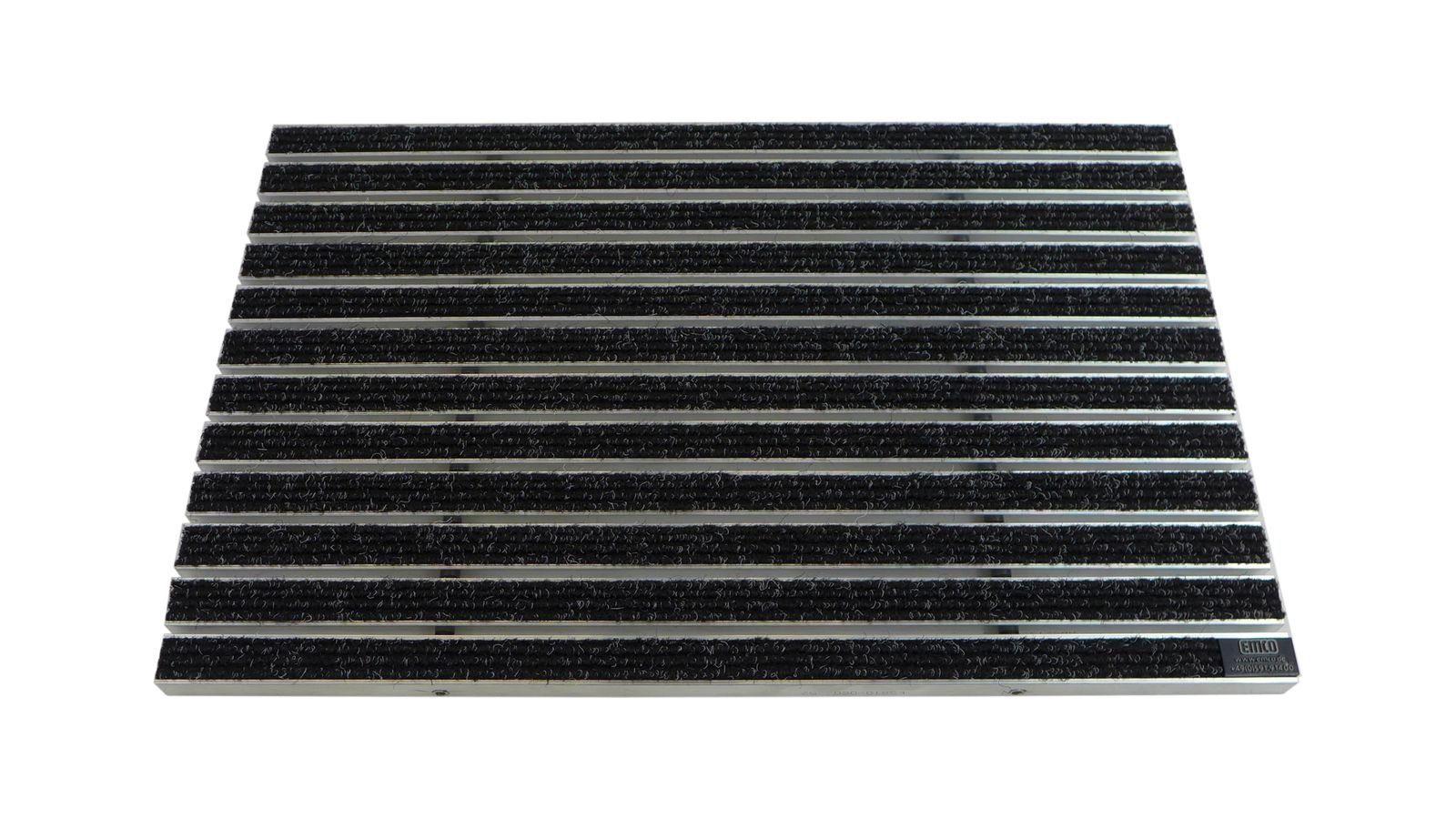 Emco Fußmatte Eingangsmatte DIPLOMAT, Rips Anthrazit, rechteckig, Höhe: 12 mm, Größe: 600x400 mm, für Innen- und überdachten Außenbereich