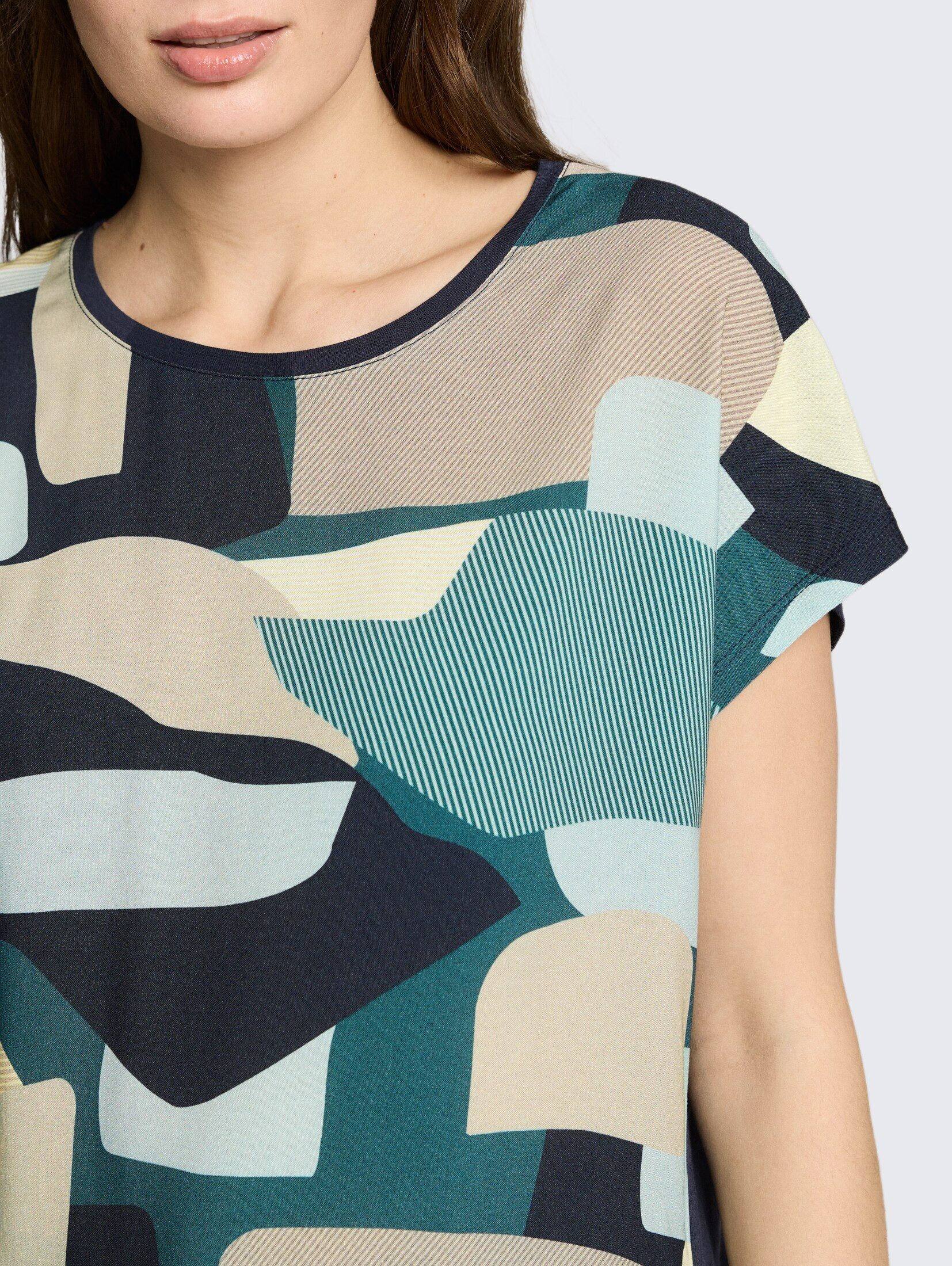 TOM TAILOR T-Shirt T-Shirt T-Shirt im Material-Mix