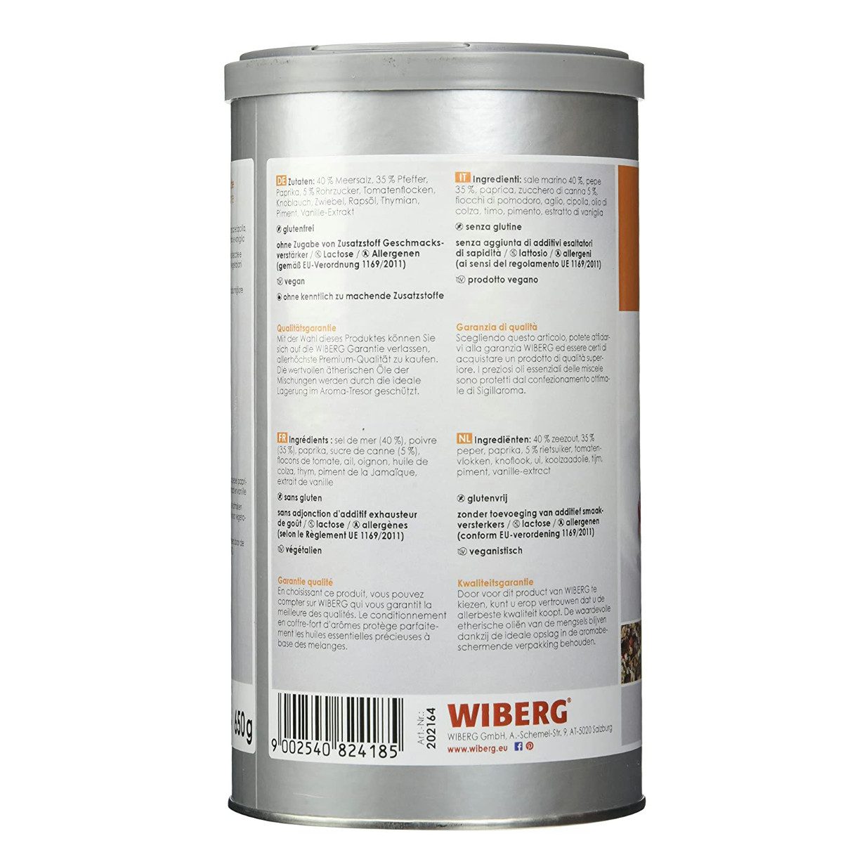 WIBERG Gewürz, Wiberg a la Carte Steak Pfeffer grob kräftige Würzmischung 650g