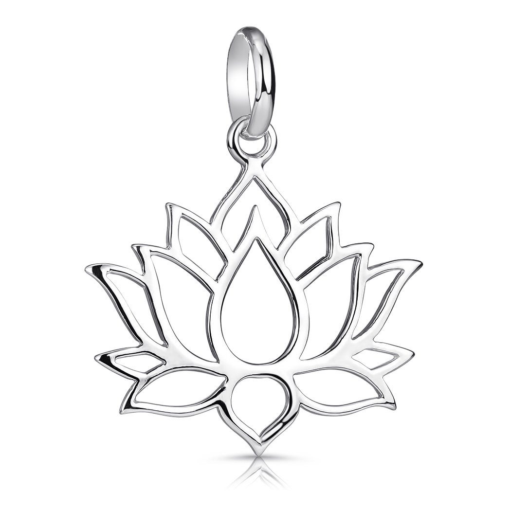 Materia Blumenanhänger Damen Silber Lotusblüte / Lotusblume KA-69, 925 Sterling Silber