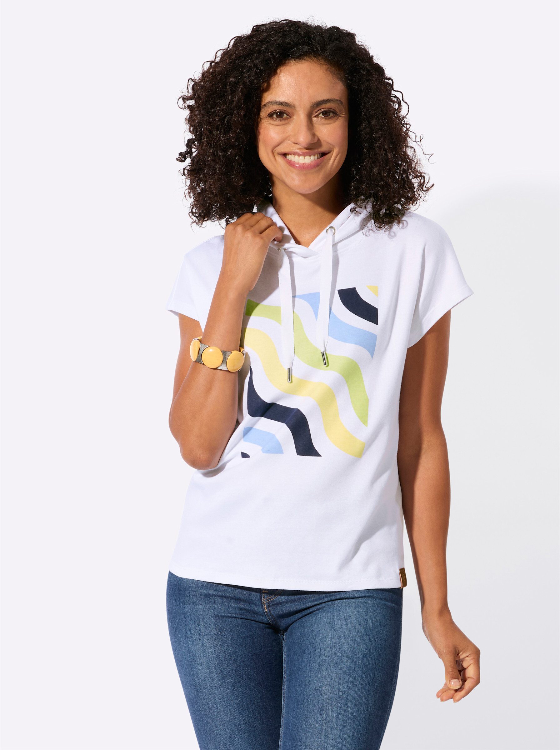 T-Shirt Kapuzen-Shirt Kurzarm