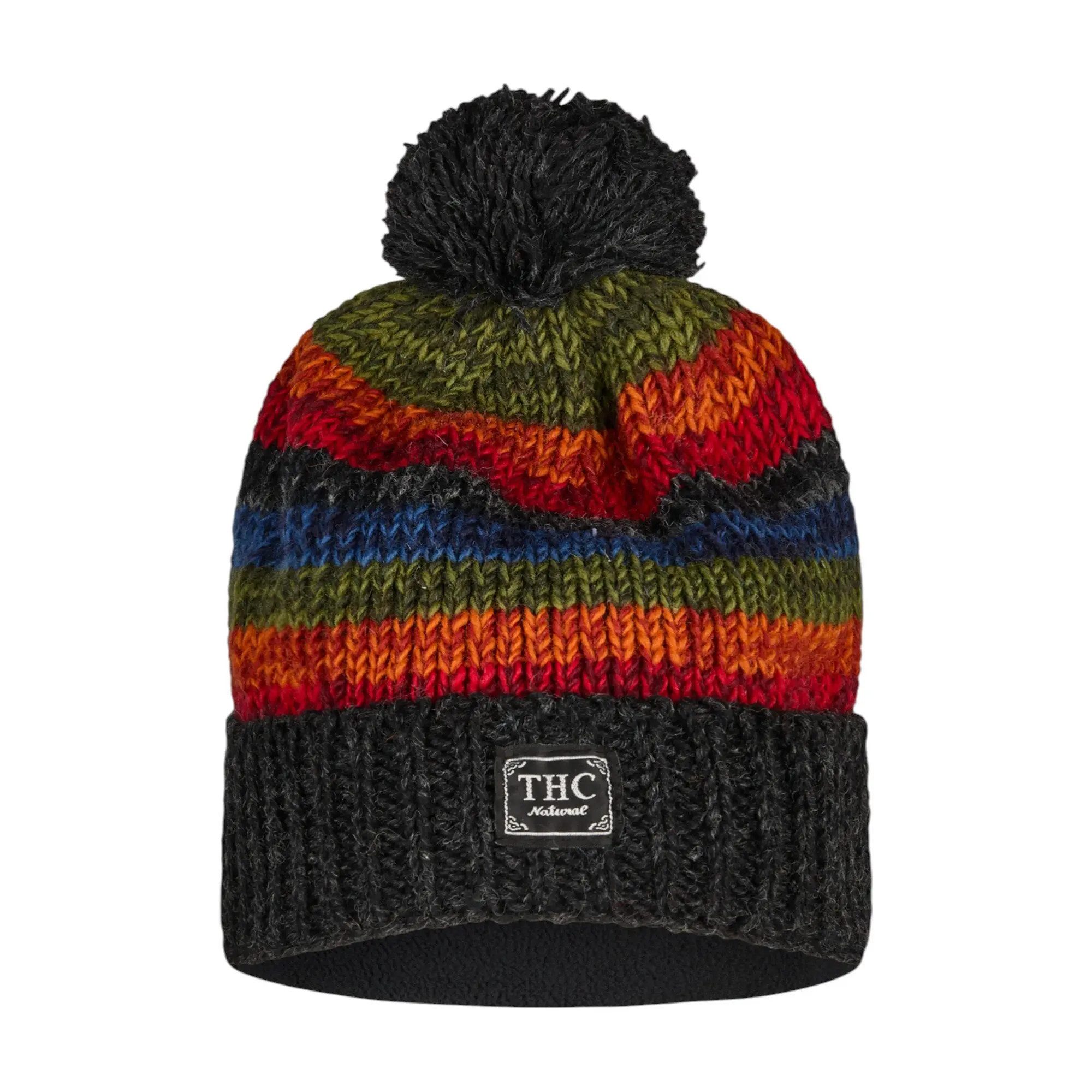 THC Natural Line Bommelmütze THC Schafwoll Pudelmütze 814 bunt (1 Stück, 1-St., 1 Stück) Innenfutter: Fleece