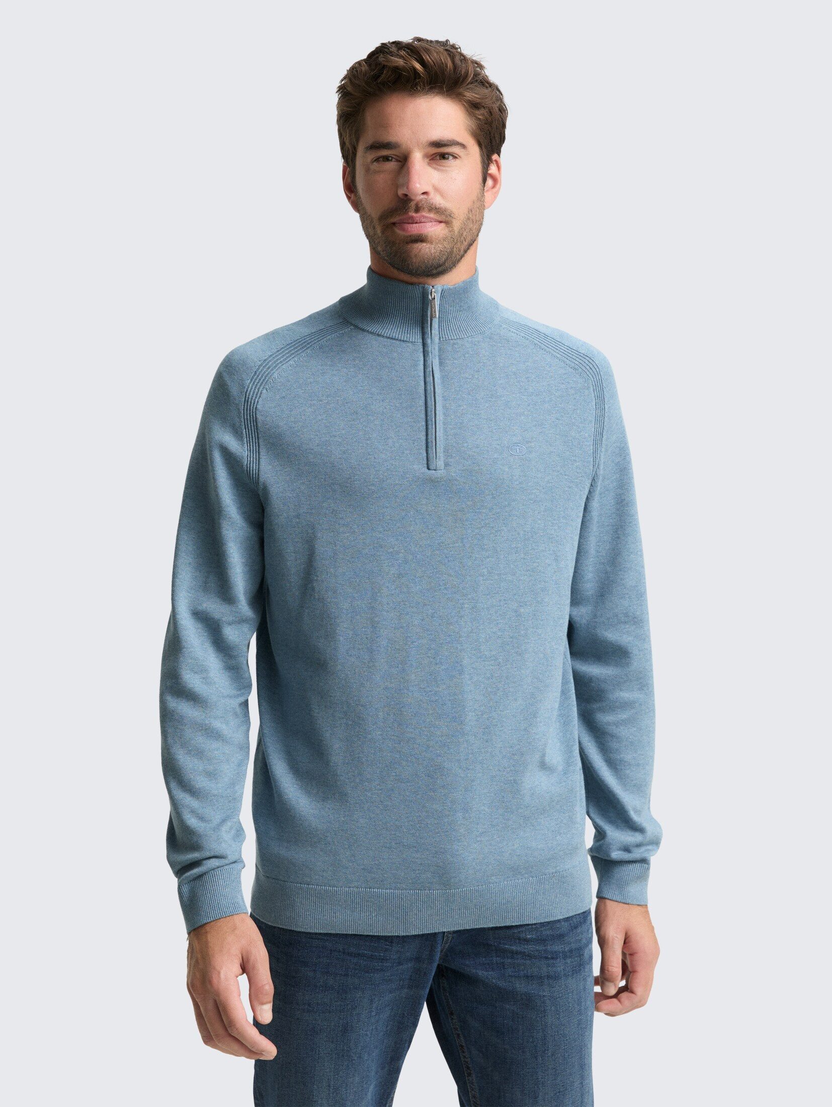 TOM TAILOR Strickpullover Troyer Strickpullover mit günstig online kaufen