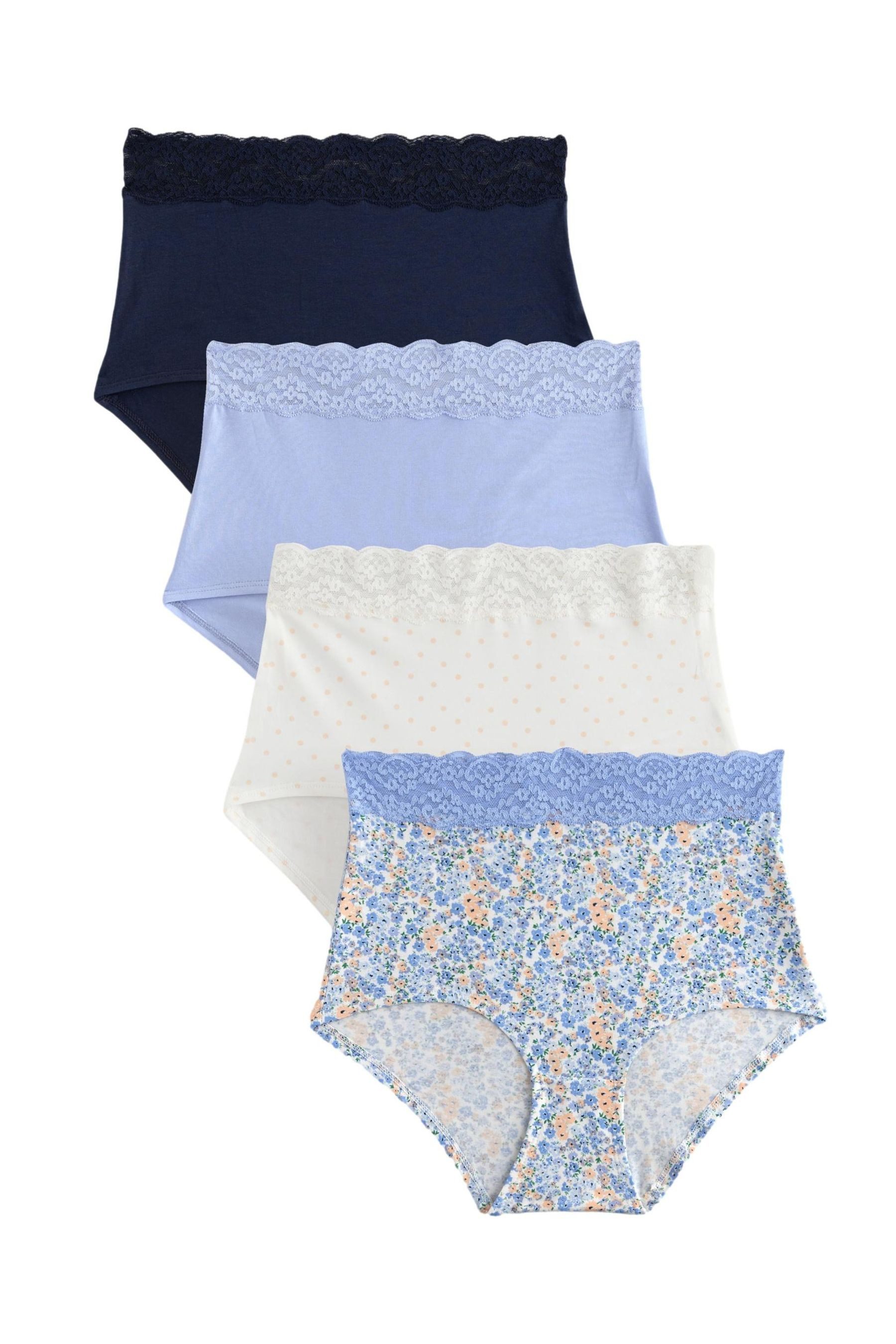 Taillenslip Spitzenslips, 4er-Pack, voll bedeckend