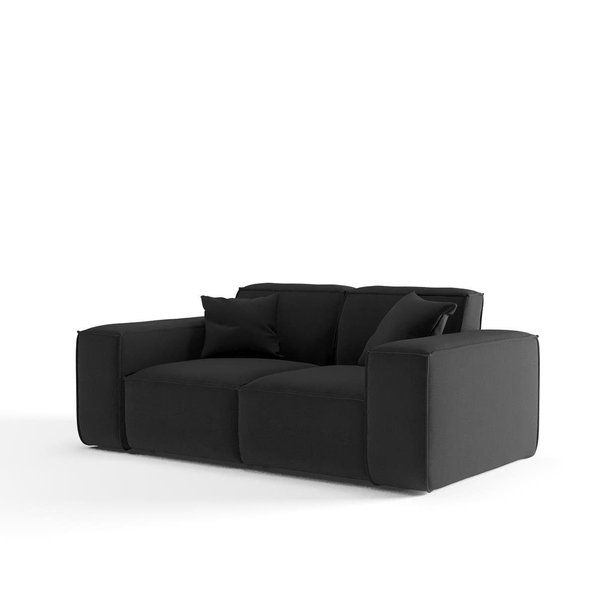 Beautysofa Sofa Lugano, 2-Sitzer Sofa oder Breite Wellenfedern, aus Zweisitzer im inlusive Stil, Velourstoff, Cordstoff Armlehnen modernes mit