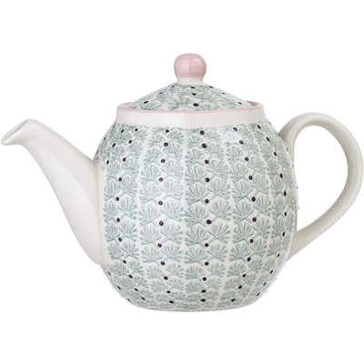 Bloomingville Teekanne Maya Teapot, Green, Stoneware, 1,2L, Keramik, 1x Kanne, Kaffeekanne, Tee, Steingut mit Deckel, grün