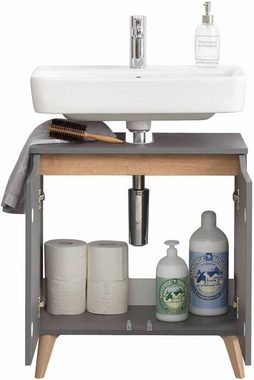 Saphir Badmöbel-Set Quickset 2-teilig, Waschbeckenunterschrank mit LED-Spiegel, (2-St), Waschplatz 60 cm breit, inkl. Türdämpfer, 2 Türen, Bad-Set