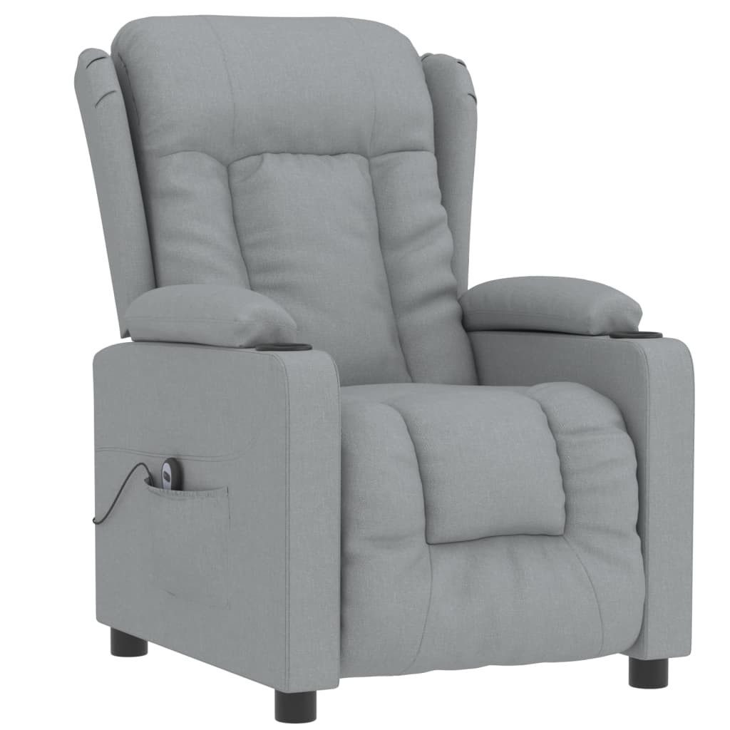 vidaXL Sessel Relaxsessel Elektrisch Hellgrau Stoff günstig online kaufen