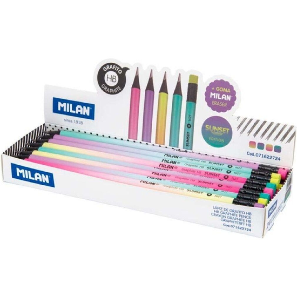 milan Bleistift Bleistift mit Radiergummi Sunset HB (24 Stück)