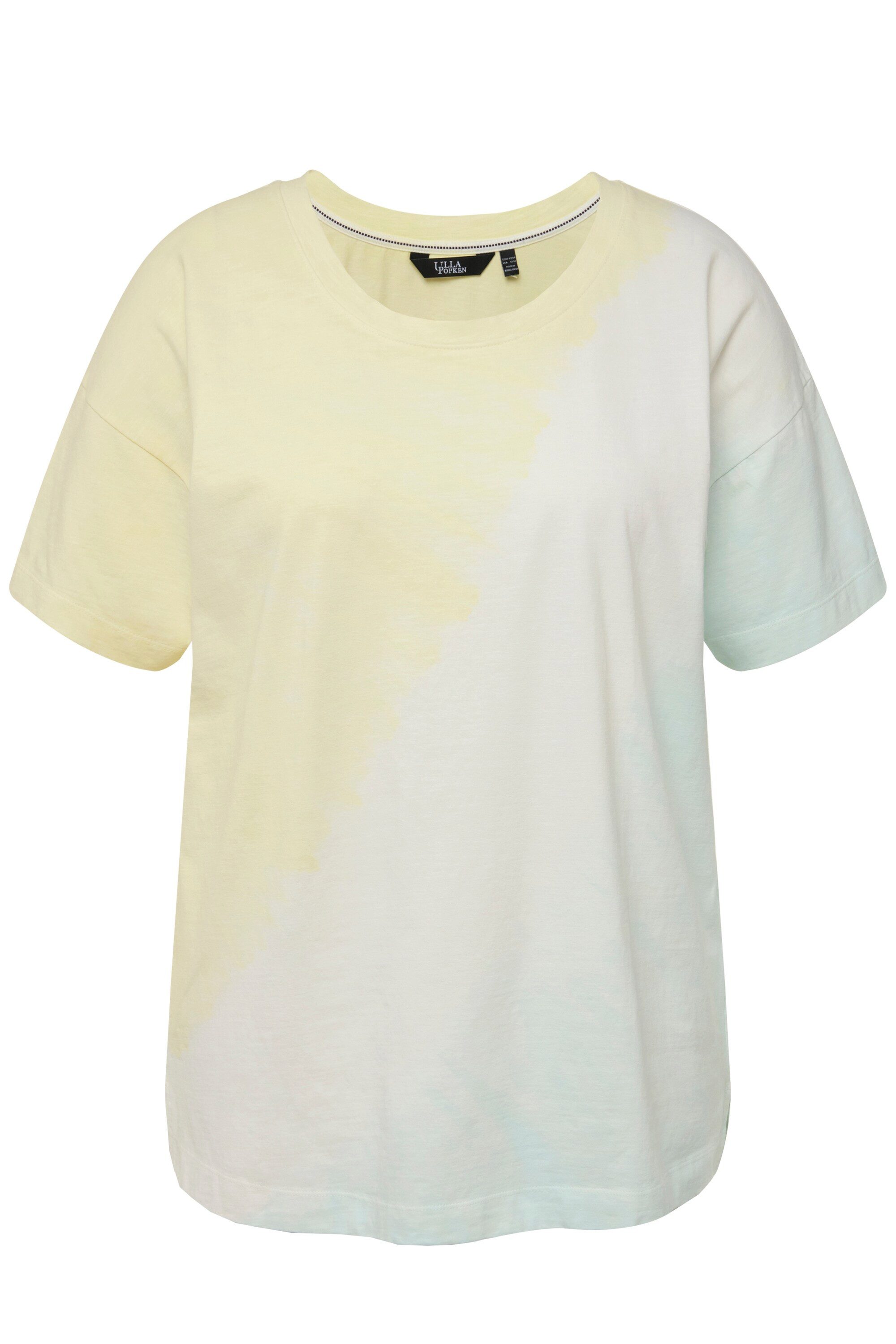 Ulla Popken T-Shirt T-Shirt Spray-Druck Rundhals Halbarm günstig online kaufen