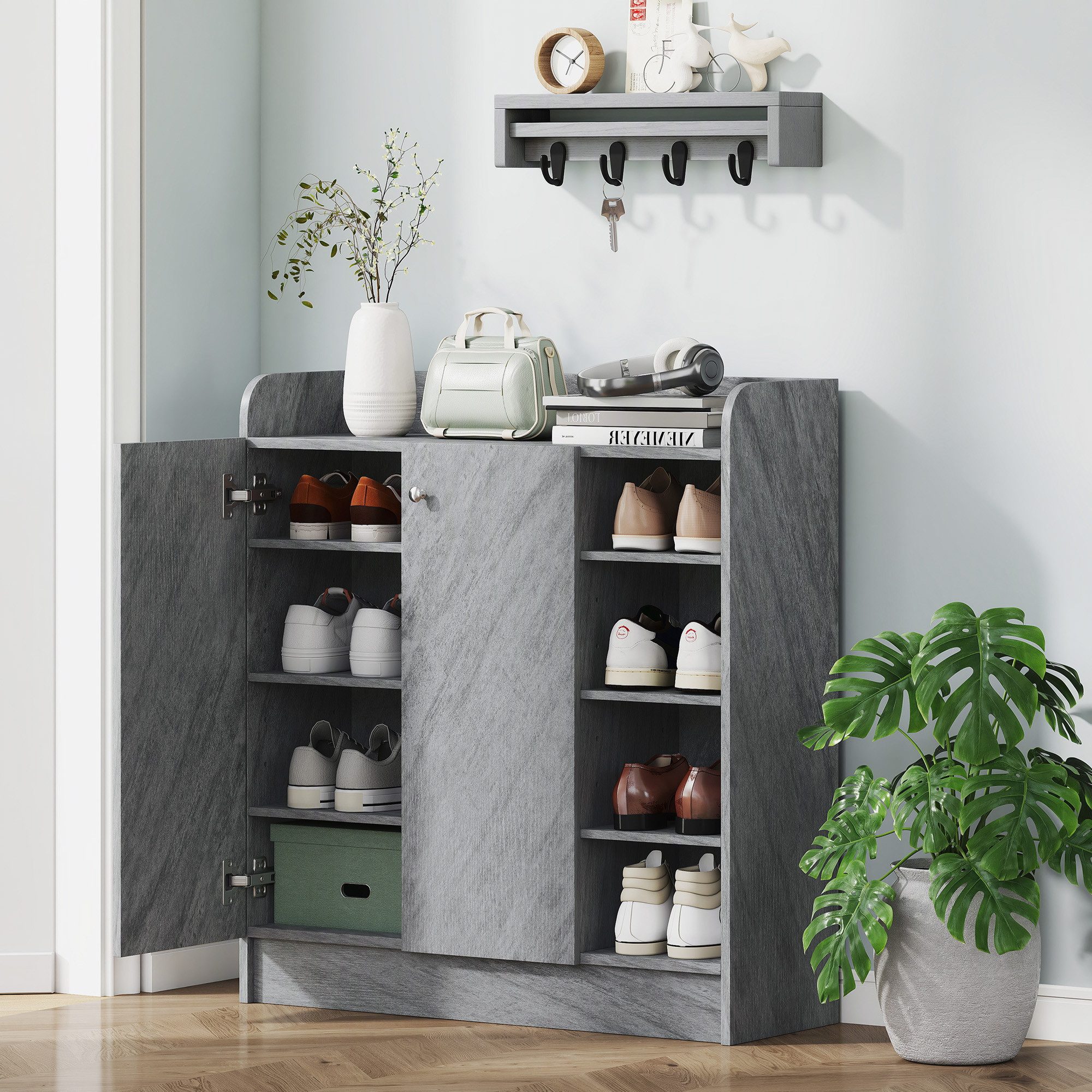 HOMCOM Schuhschrank (Set, 1-St., 1er Set) Platz für bis zu 12 Paar Schuhe