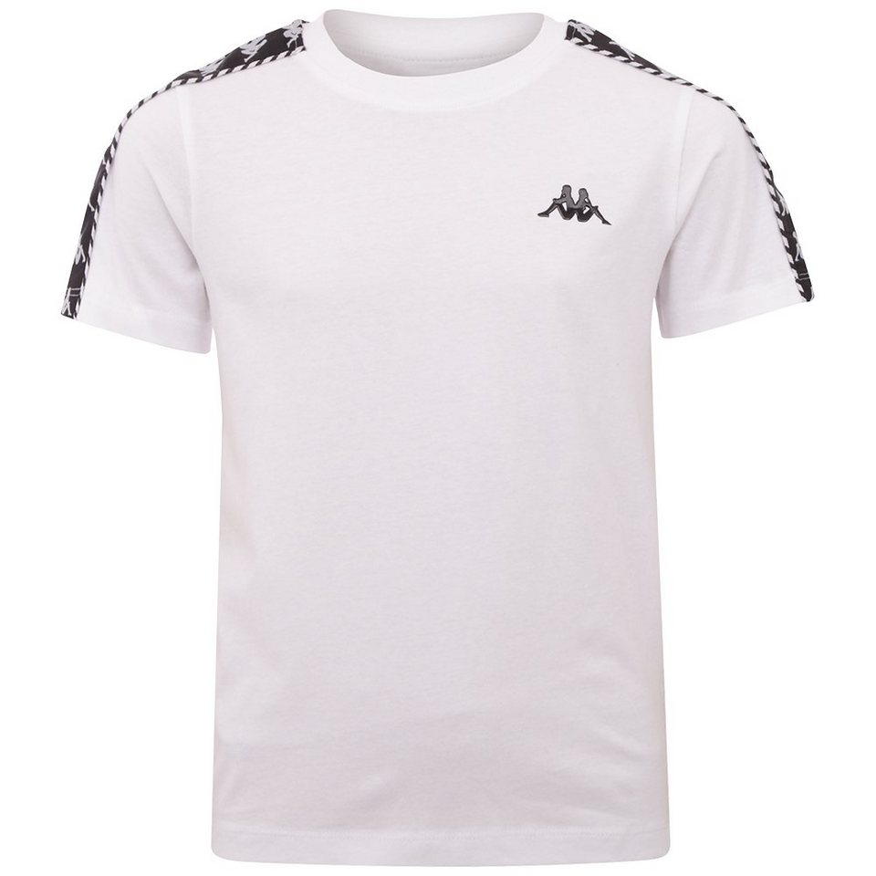 Kappa T-Shirt mit hochwertigem Jacquard Logoband an den Ärmeln, Sportliches  T-Shirt von Kappa für Kids