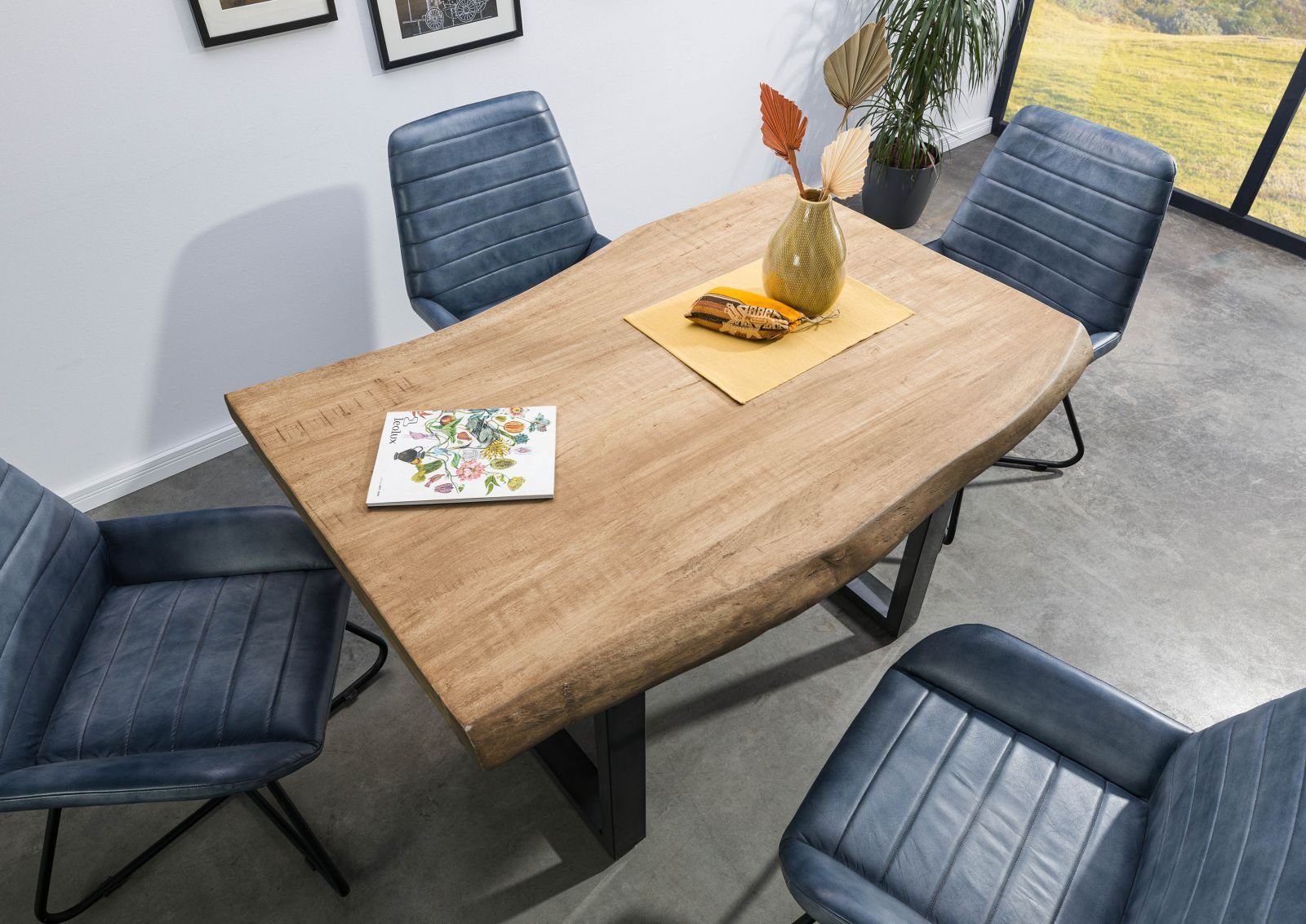 Massivmoebel24 Baumkantentisch FREEFORM (Baumtisch Mango 140x90x77 günstig online kaufen