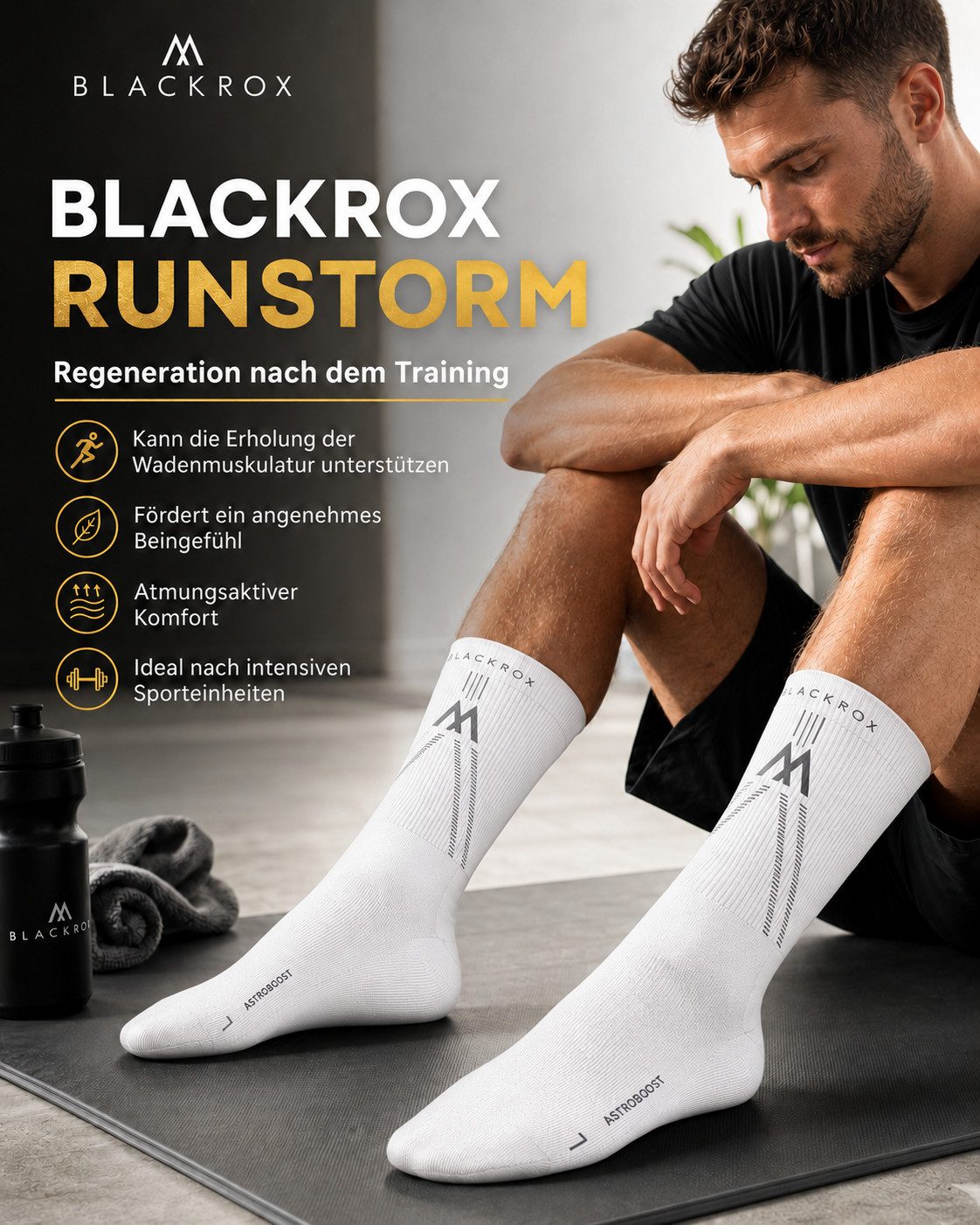 BLACKROX Kompressionsstrümpfe [Vergleichssieger 2026] RUNSTORM V1, Gr. S-XL, Damen und Herren