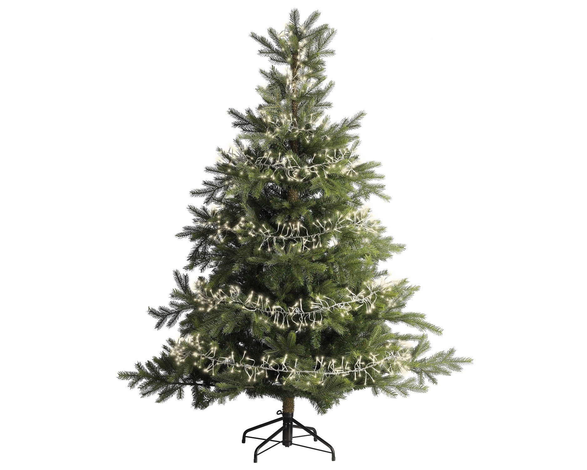 Lumineo LED-Lichterkette Lumineo Lichterkette CLUSTER 1512 LED 14 m warm weiß, transp. Kabel, Indoor/Outdoor, dimmbar, 8h-Timer, + 5 m Zuleitung