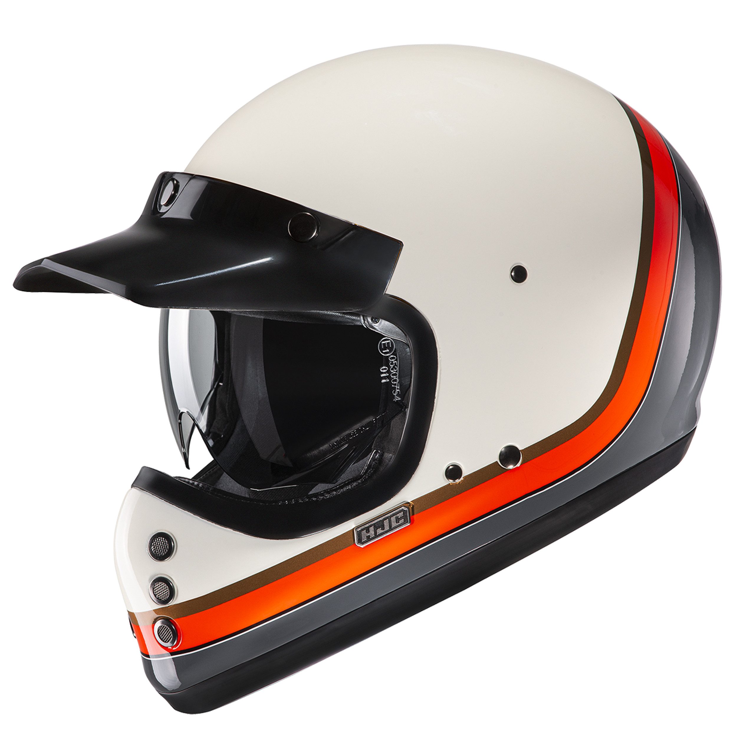 HJC Motorradhelm HJC V60 Scoby Beige-Orange-Grau (MC7SF) XS