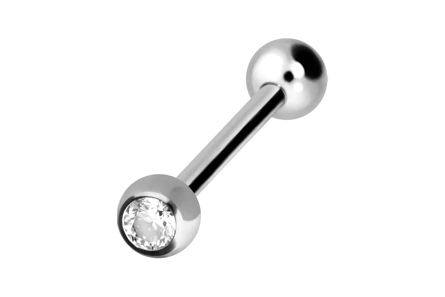 PIERCINGLINE Brustwarzenpiercing Chirurgenstahl Barbell KRISTALL (Barbells, 1-tlg)
