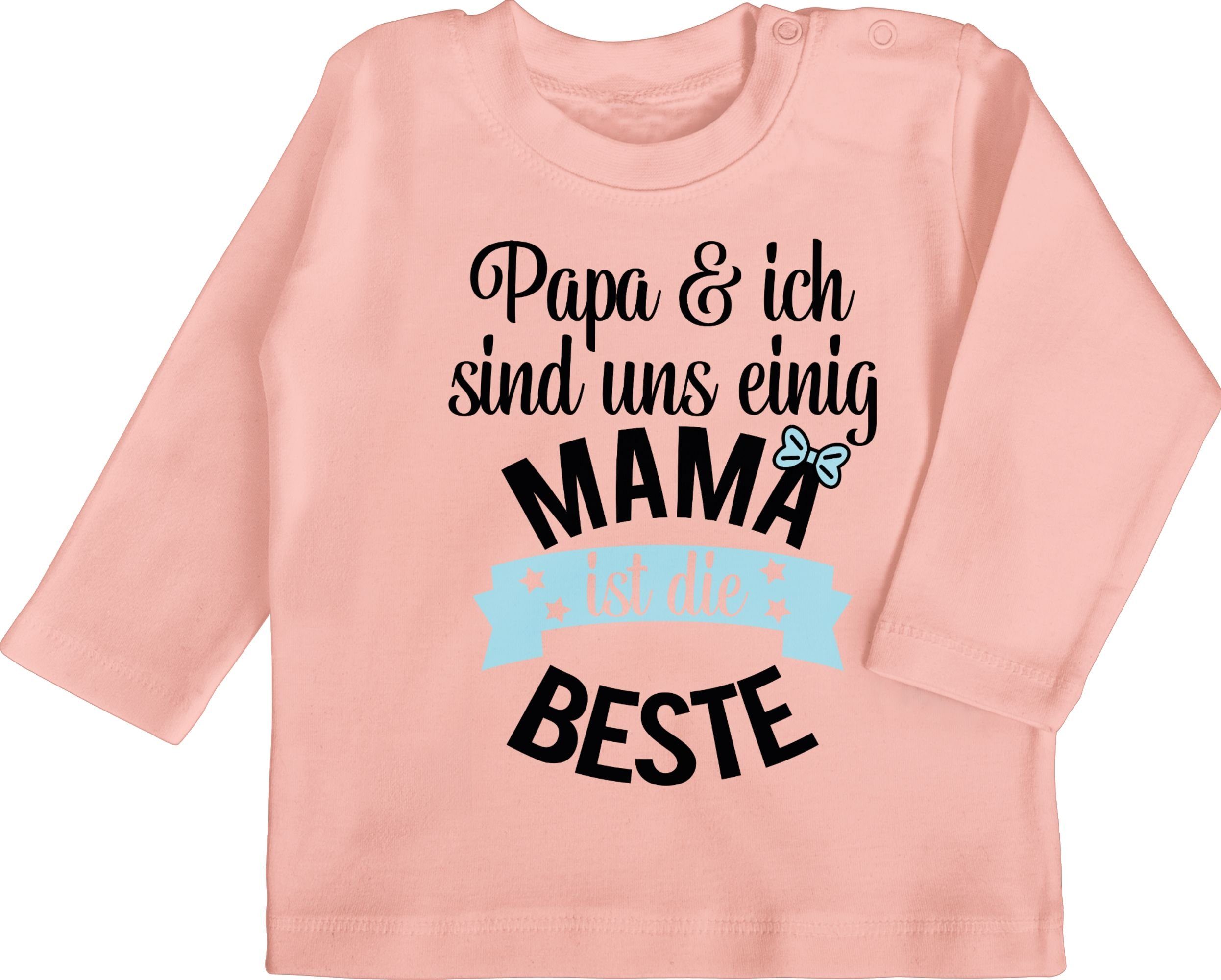 Shirtracer T-Shirt »Mama ist die beste - blau schwarz - Mutter Geschenke  Baby - Baby T-Shirt langarm« Mama Tochter & Sohn Kleidung Strampler  Babykleidung online kaufen | OTTO