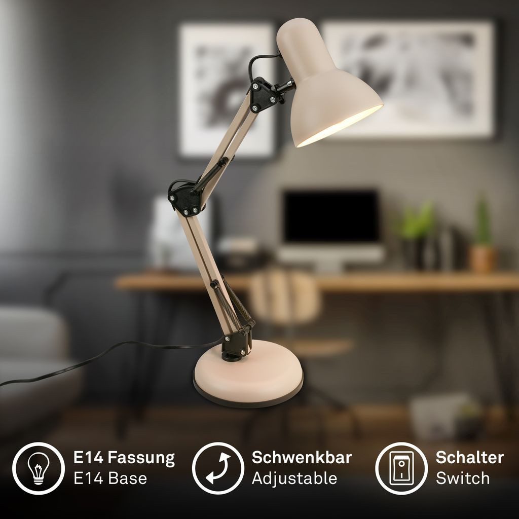 Briloner Leuchten Tischleuchte 7394011, ohne Leuchtmittel, Abhängig vom Leuchtmittel - Warmweiß / Neutralweiß / Kaltweiß