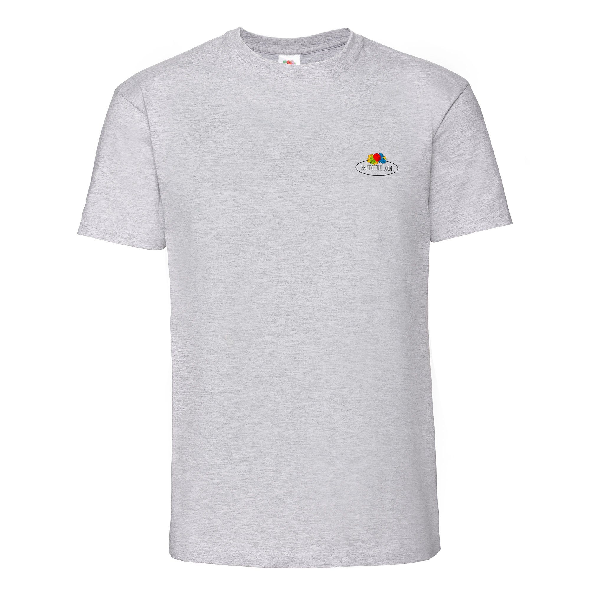 Vintage-Logo Fruit T-Shirt Rundhalsshirt Premium Ringspun - of graumeliert klein the Loom