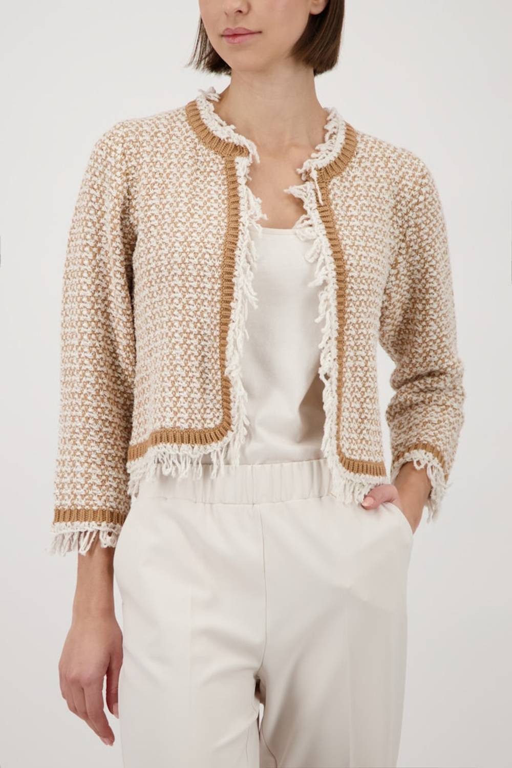 Monari Blusenblazer 410386 Fransen-Details verleihen einen modischen Twist