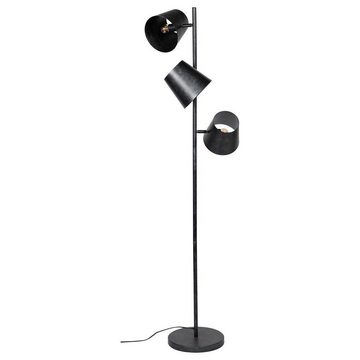 famlights Stehlampe, Stehleuchte Marco in Grau E27 3-flammig, keine Angabe, Leuchtmittel enthalten: Nein, warmweiss, Stehlampe, Standlampe