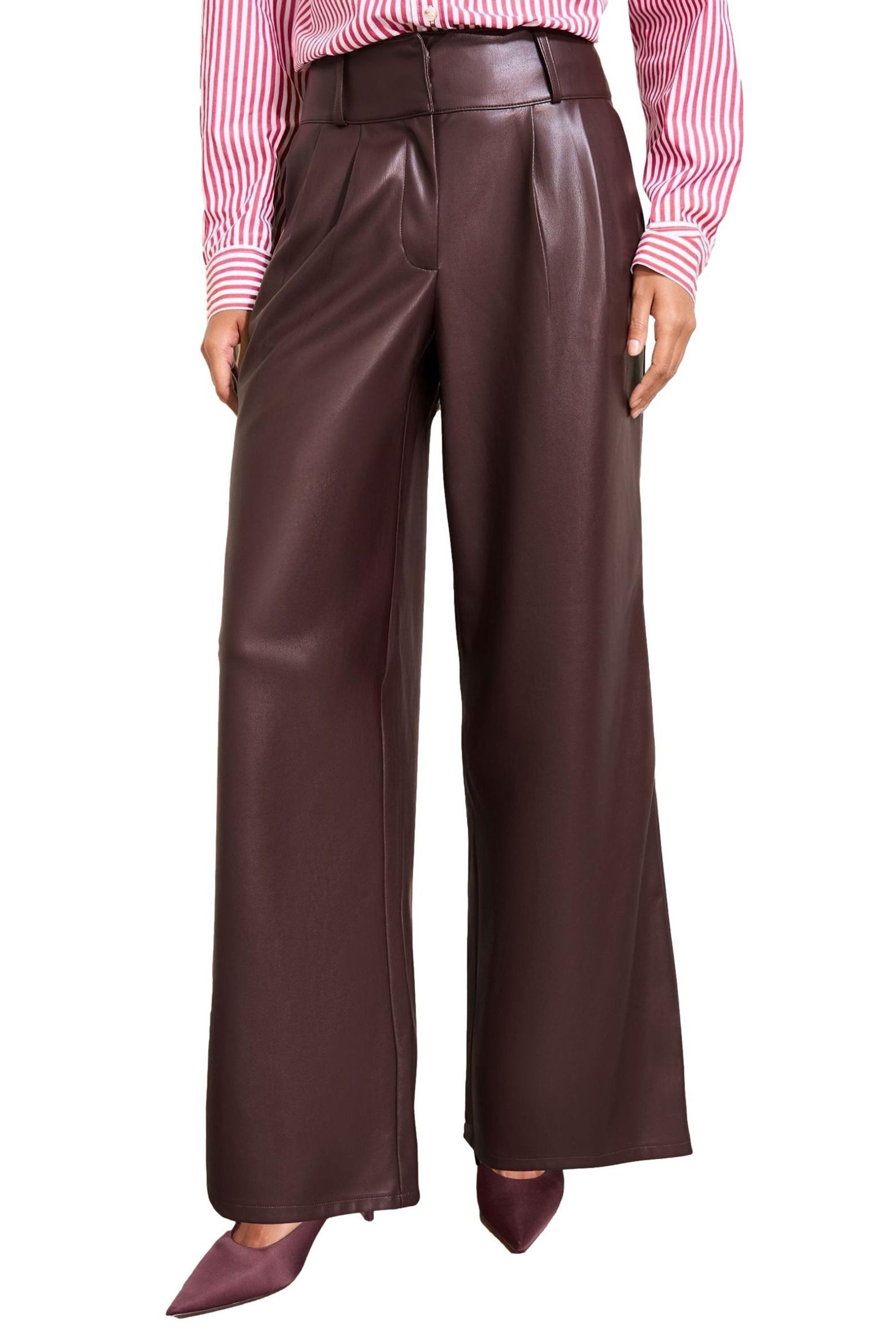 Friends Like These Lederhose Friends Like These Faltenhose mit weitem Bein günstig online kaufen