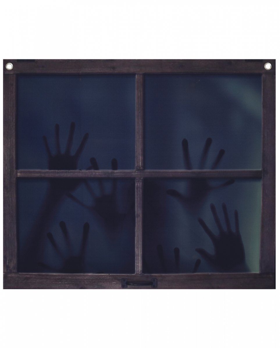 Hängedekoration Fenster Deko mit geisterhaften Schattenhänden 60x4