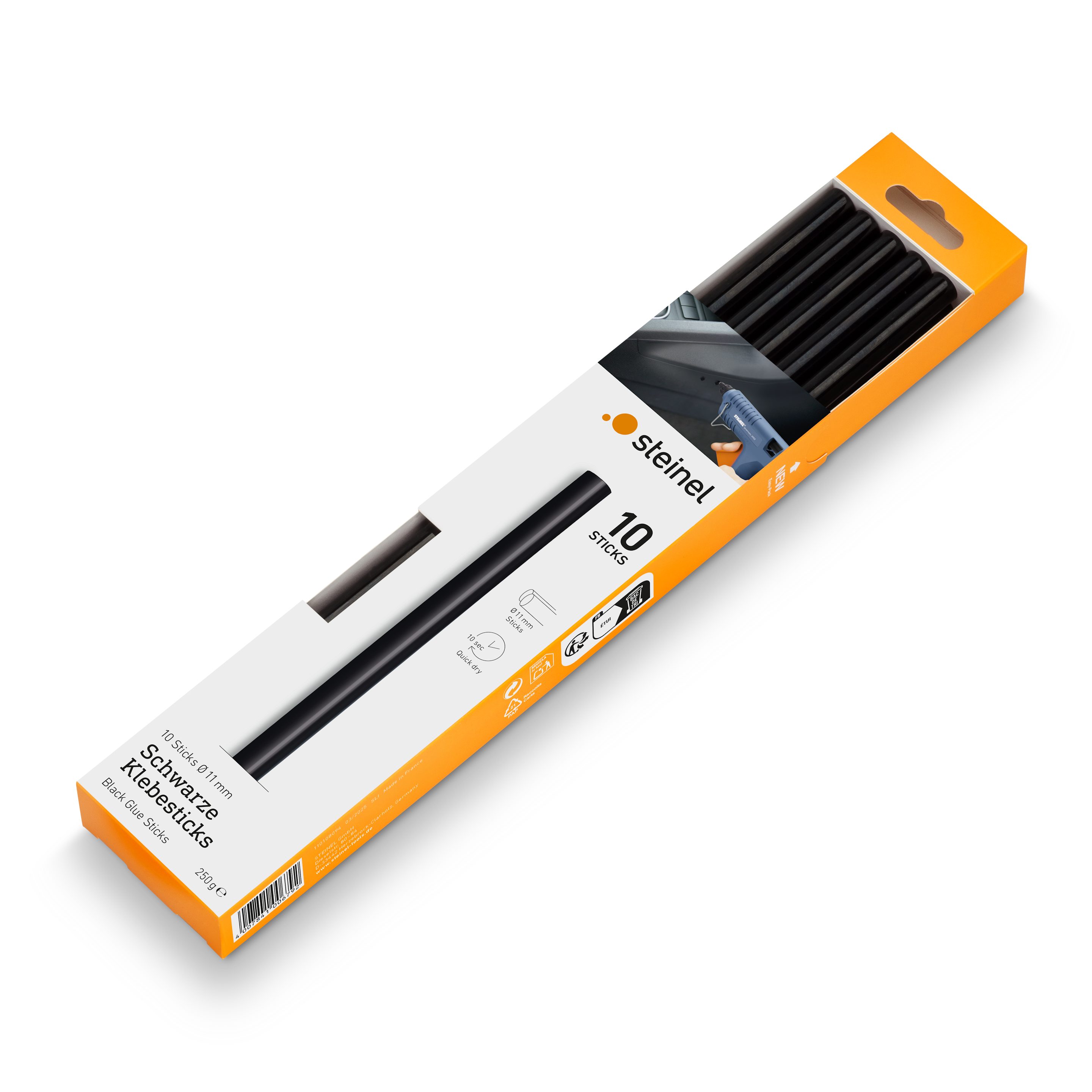 steinel Klebesticks Schwarz, Ø 11 mm, universeller Schmelzkleber für schwarzes Material