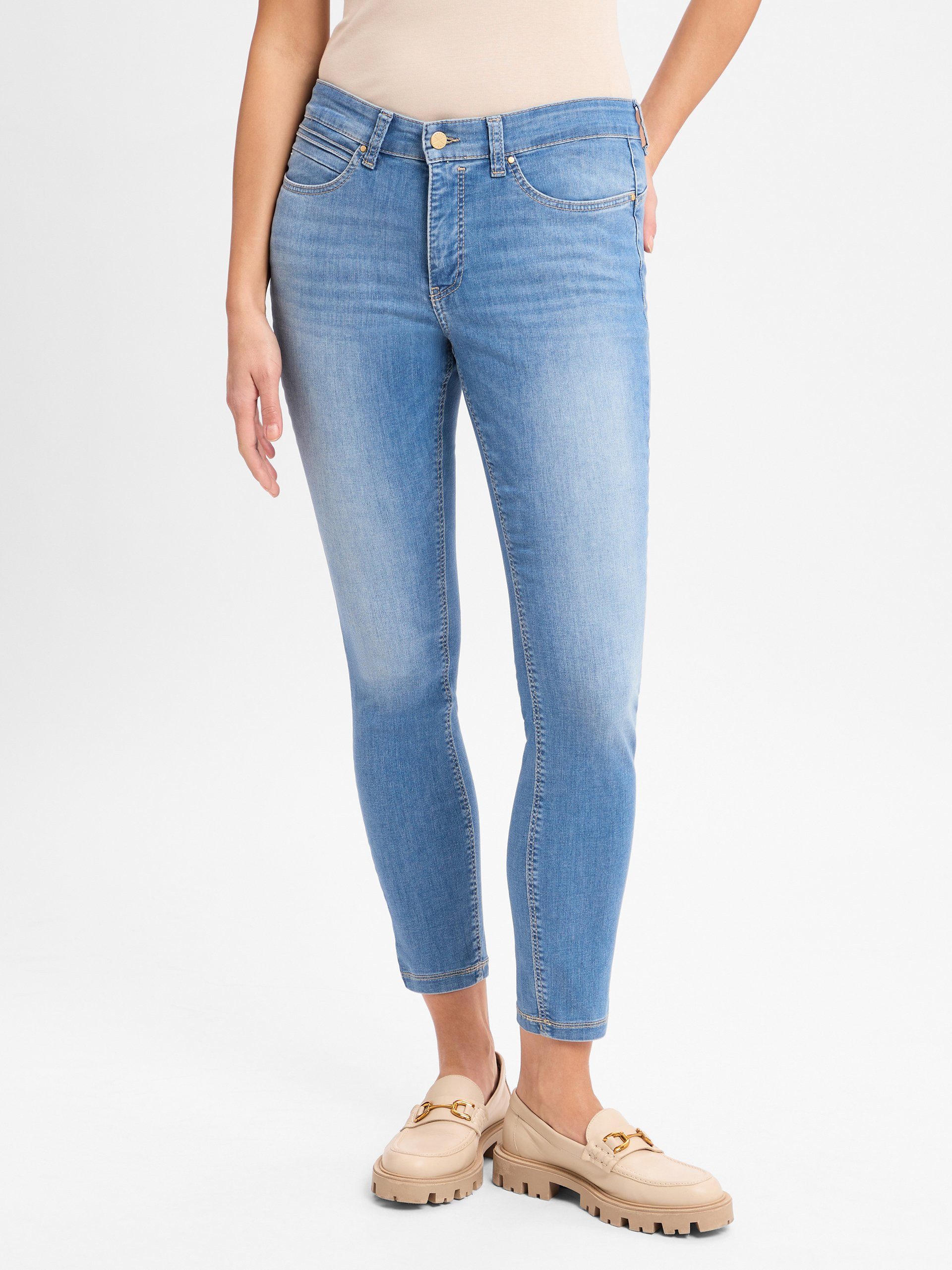 MAC Slim Fit Jeans Alla Caviglia - 52% Cotone, 46% Lyocell, 2% Elastan, Vita Media, Chiusura Con Cerniera - 5