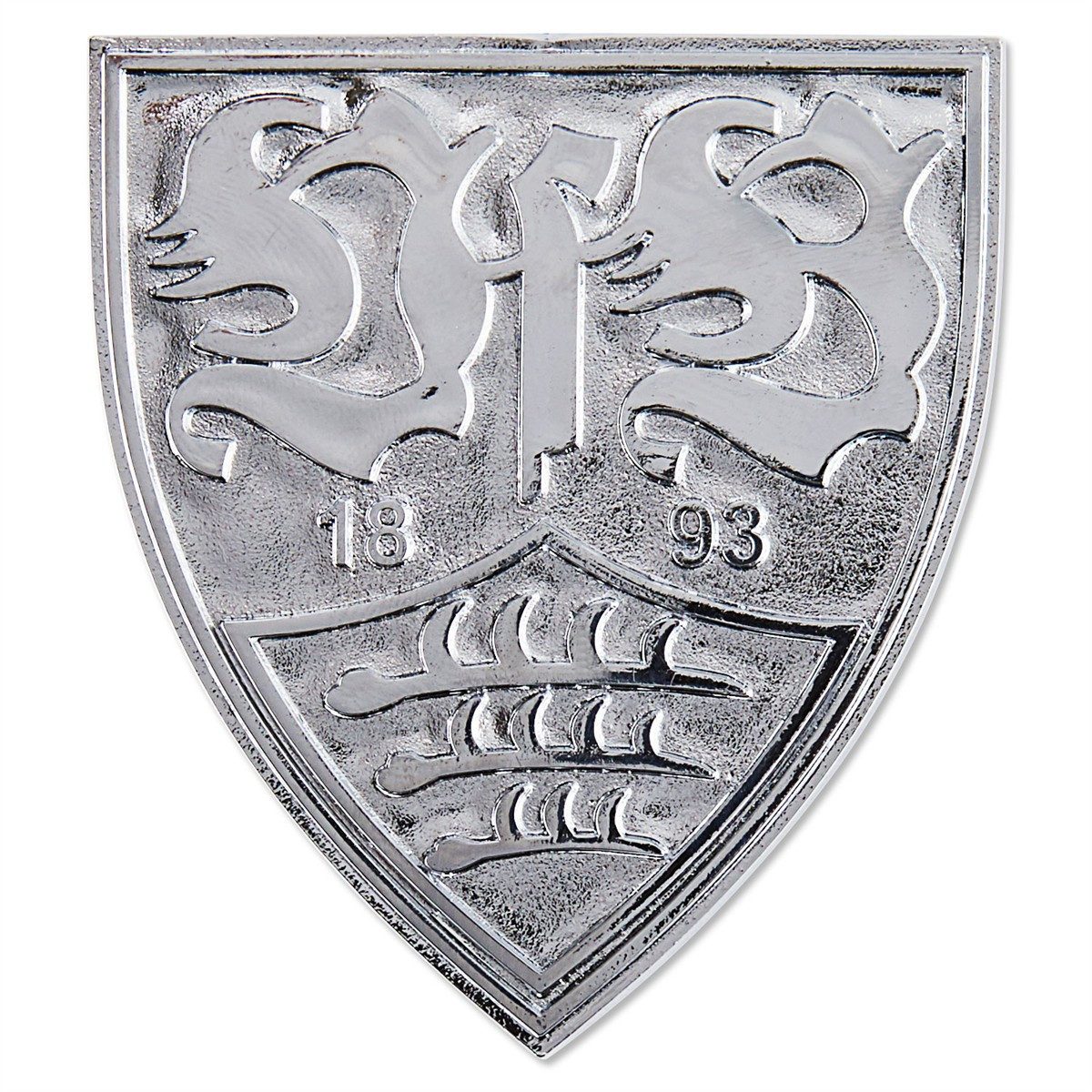 VfB Stuttgart Aufkleber VfB Stuttgart Autowappen Chrome 7,8 x 7 cm