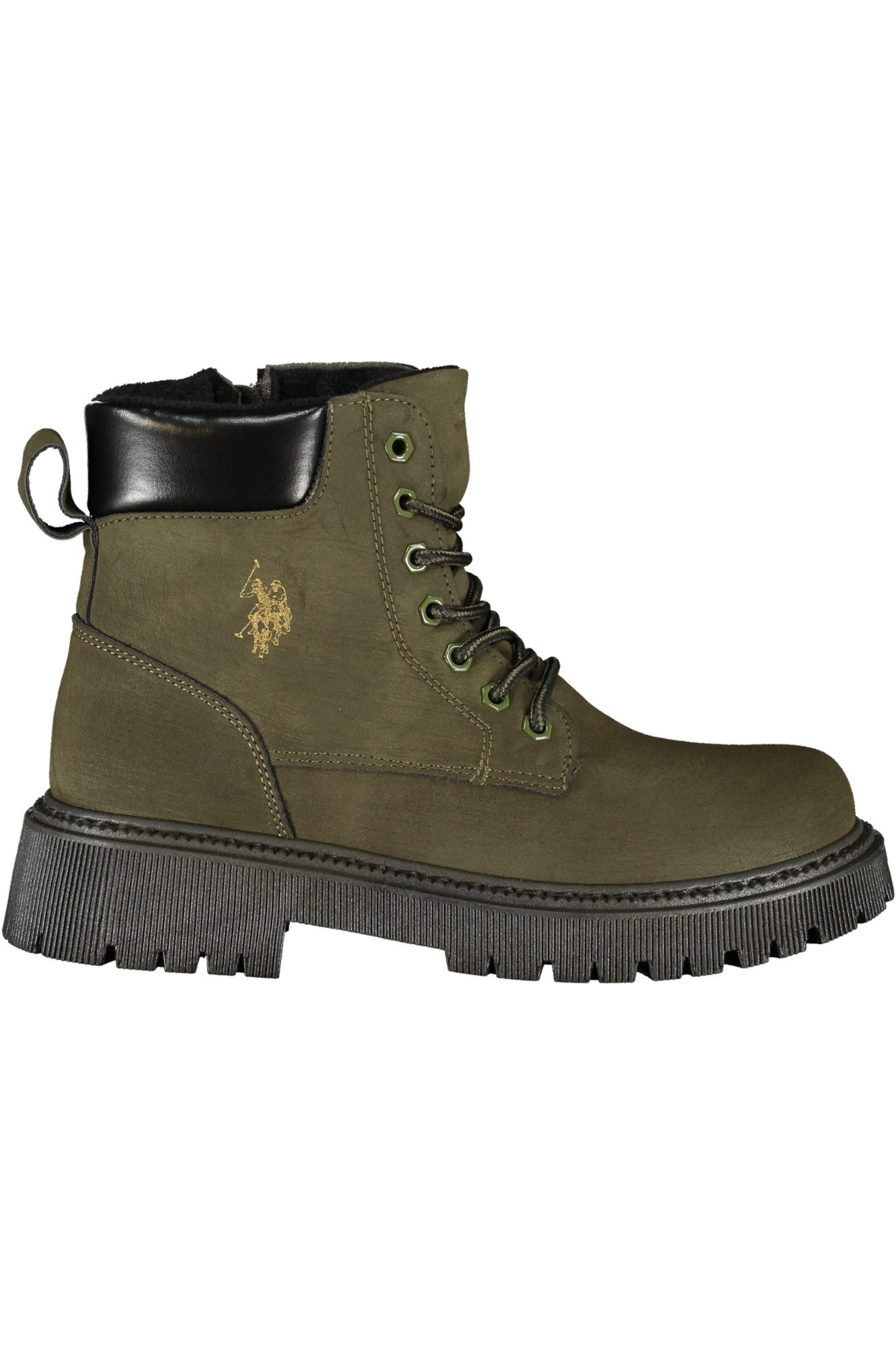 U.S. Polo Stiefelette Stylische Damen Schnürstiefel in Grün mit warmem