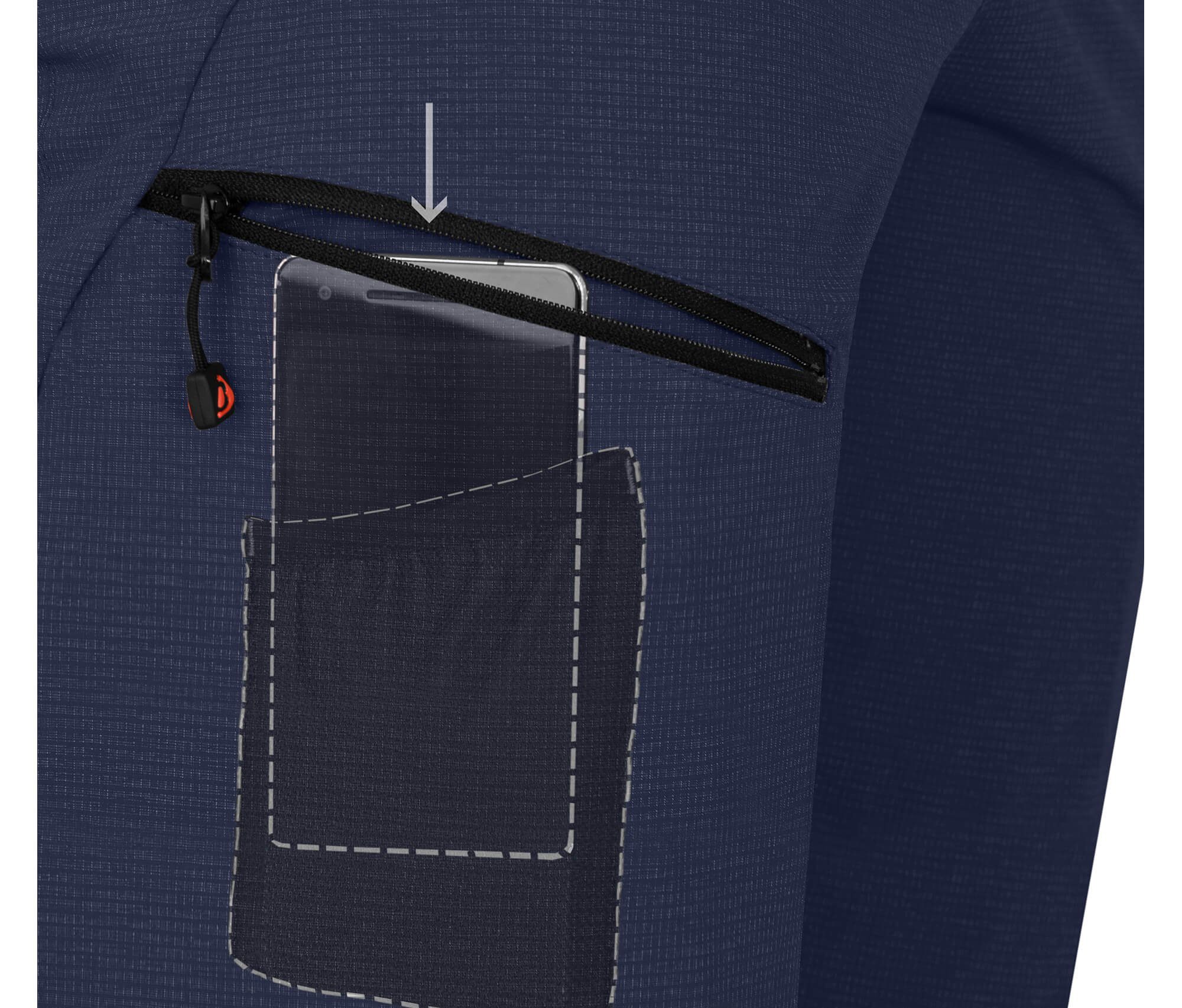 Doppel Zip-off-Hose Herren Bergson mit peacoat robust blau LEBIKO Wanderhose, Zipp-Off T-ZIPP Kurzgrößen, elastisch,