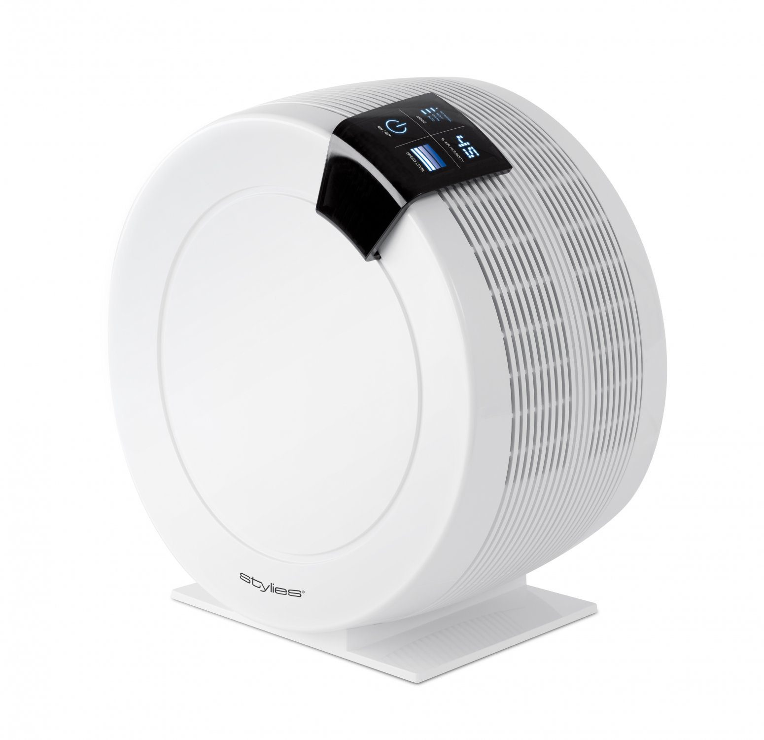 Stylies Luftwäscher Aquarius, für 35 m² Räume, Integrierter Hygrostat, Modernes Design