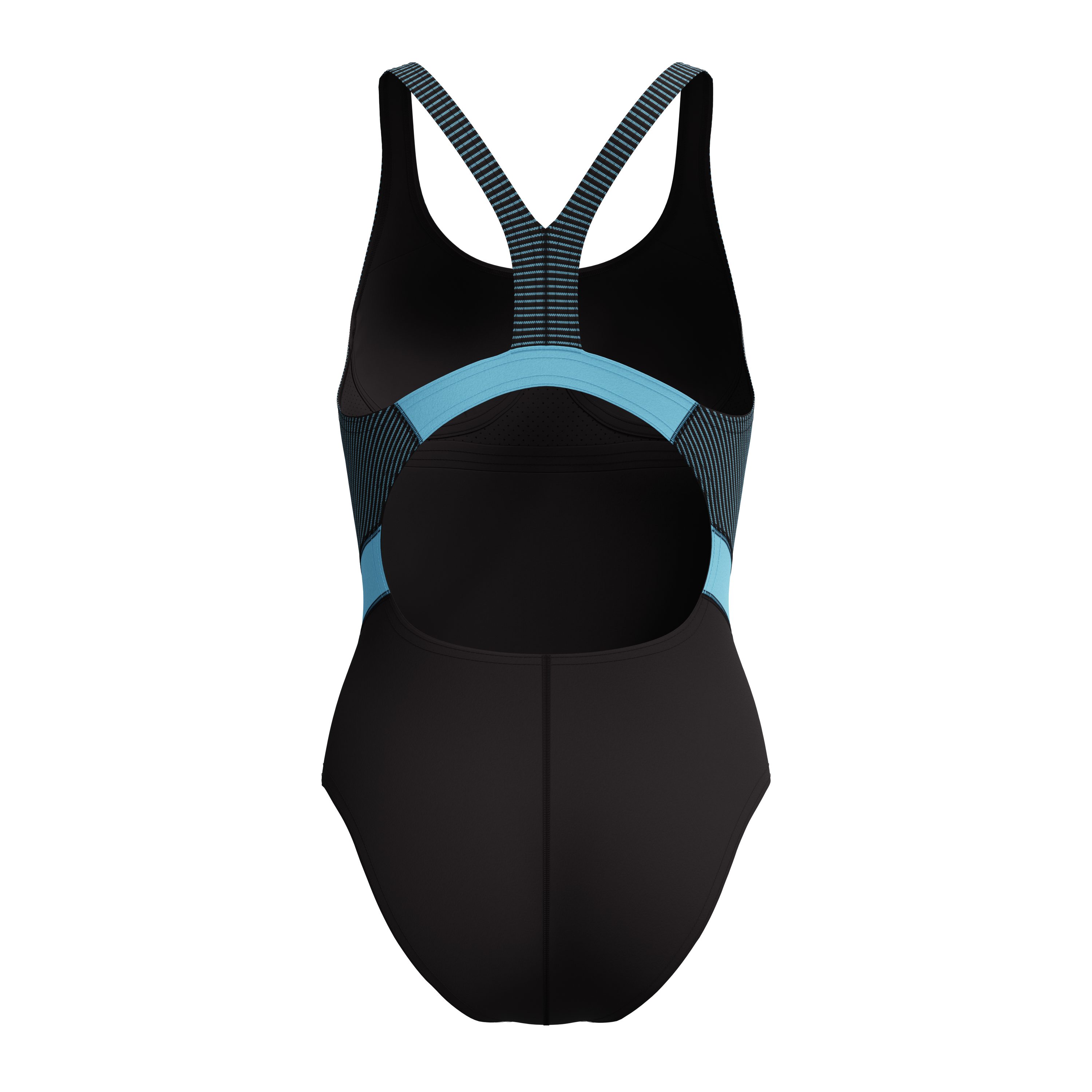 Speedo Badeanzug QUANTUM RIB SPLICE 1PC BLK/LTBLU