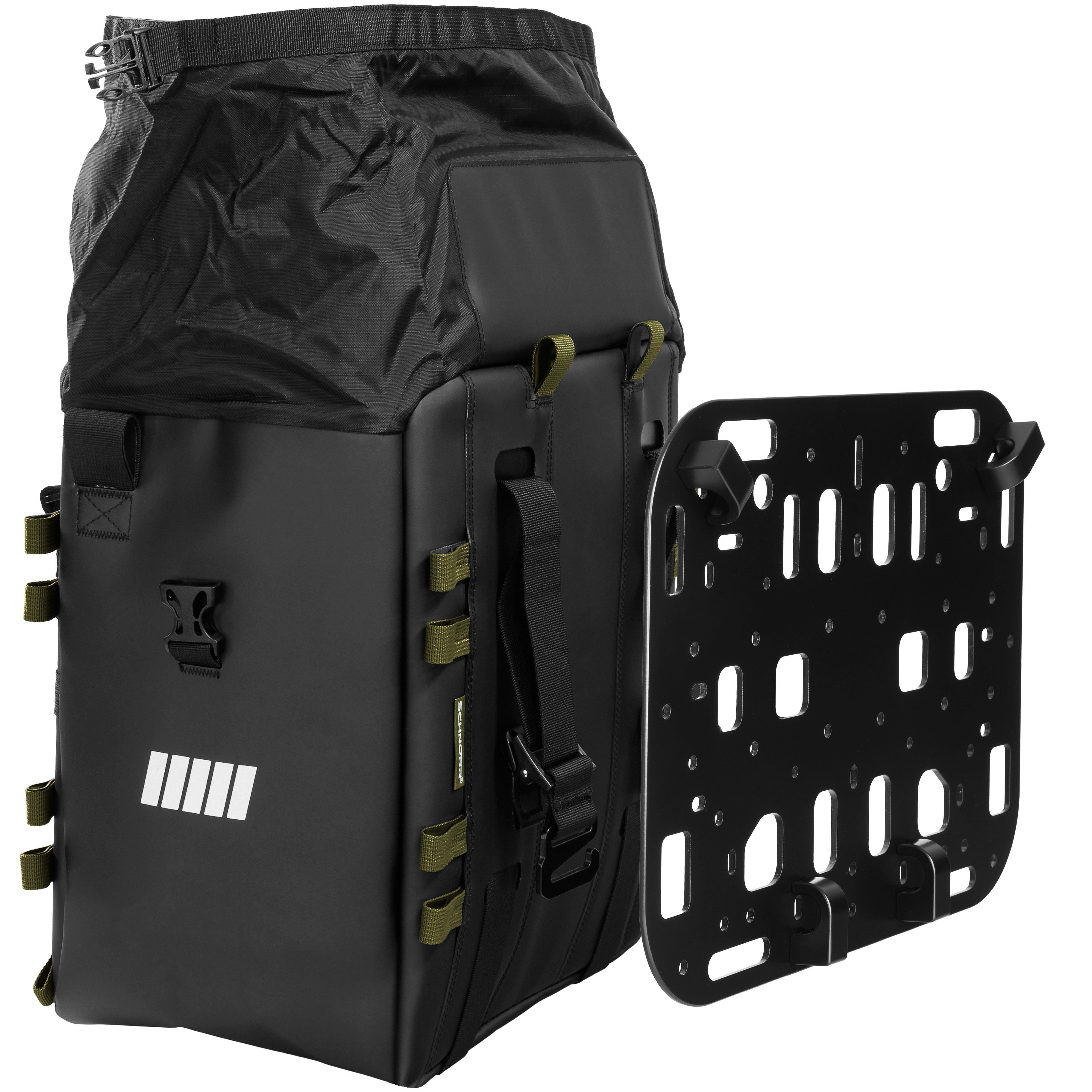 Gepäckträgertasche Motorrad Seitentasche 38L & Montageplatte, wasserdicht, Hypalon