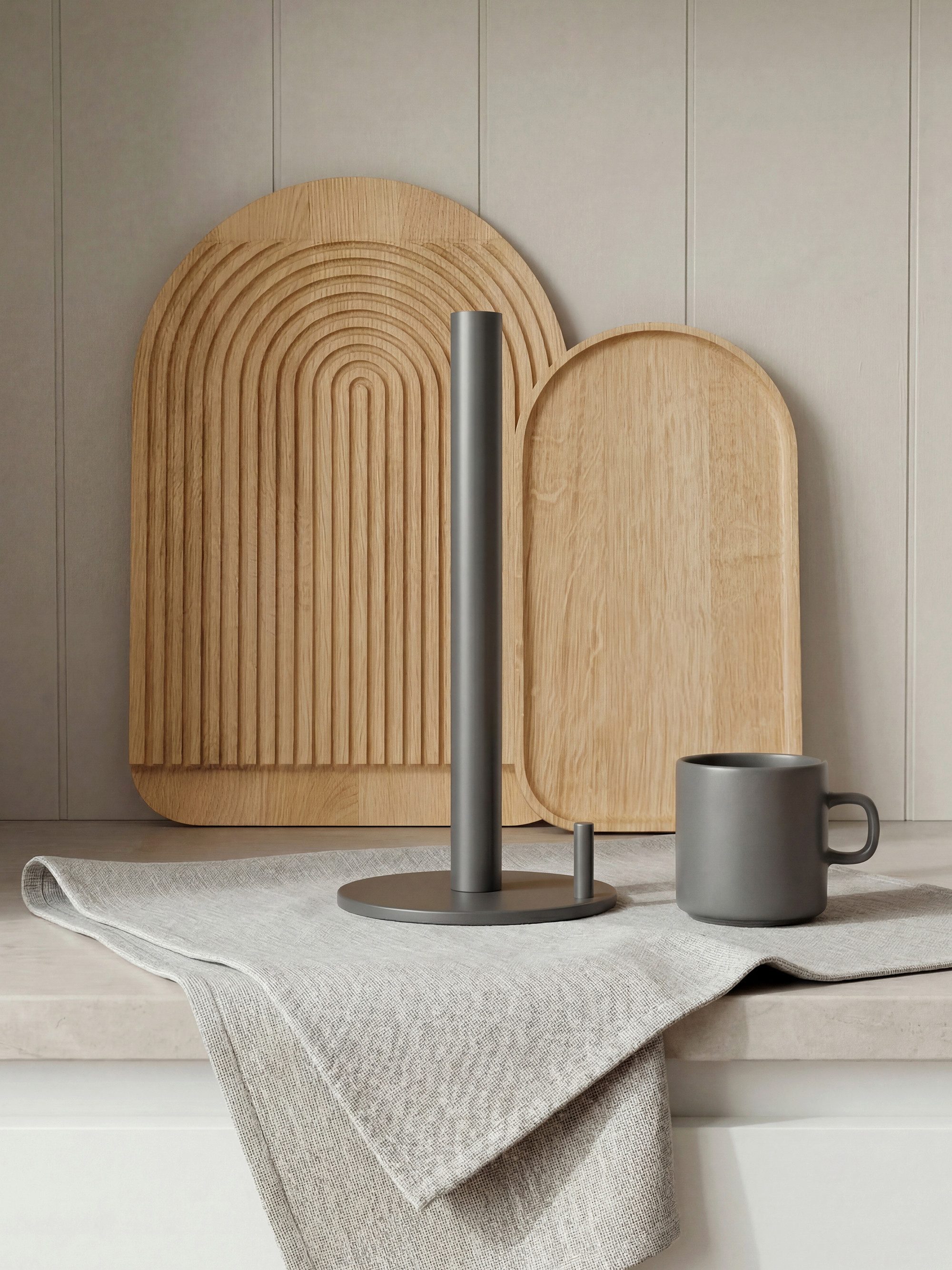 blomus Küchenrollenhalter -COLO- Küchenrollenhalter: Minimalistisches Design & rutschfeste Basis, Pulverbeschichtet, Rutschfest, Stahl, Minimalistisch, Hochwertig