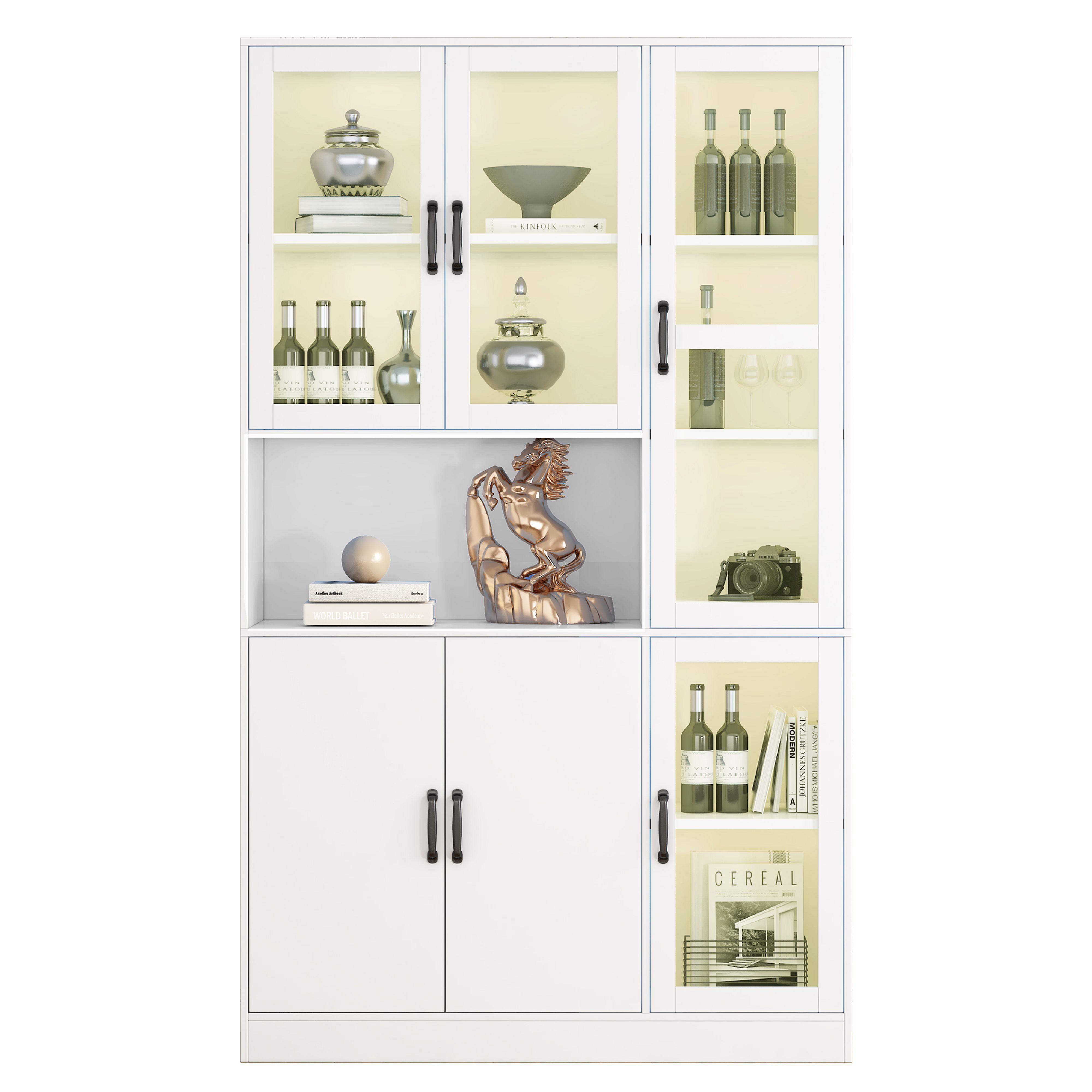 BlingBin Vitrine Hochschrank Standvitrine mit LED-Licht, günstig online kaufen