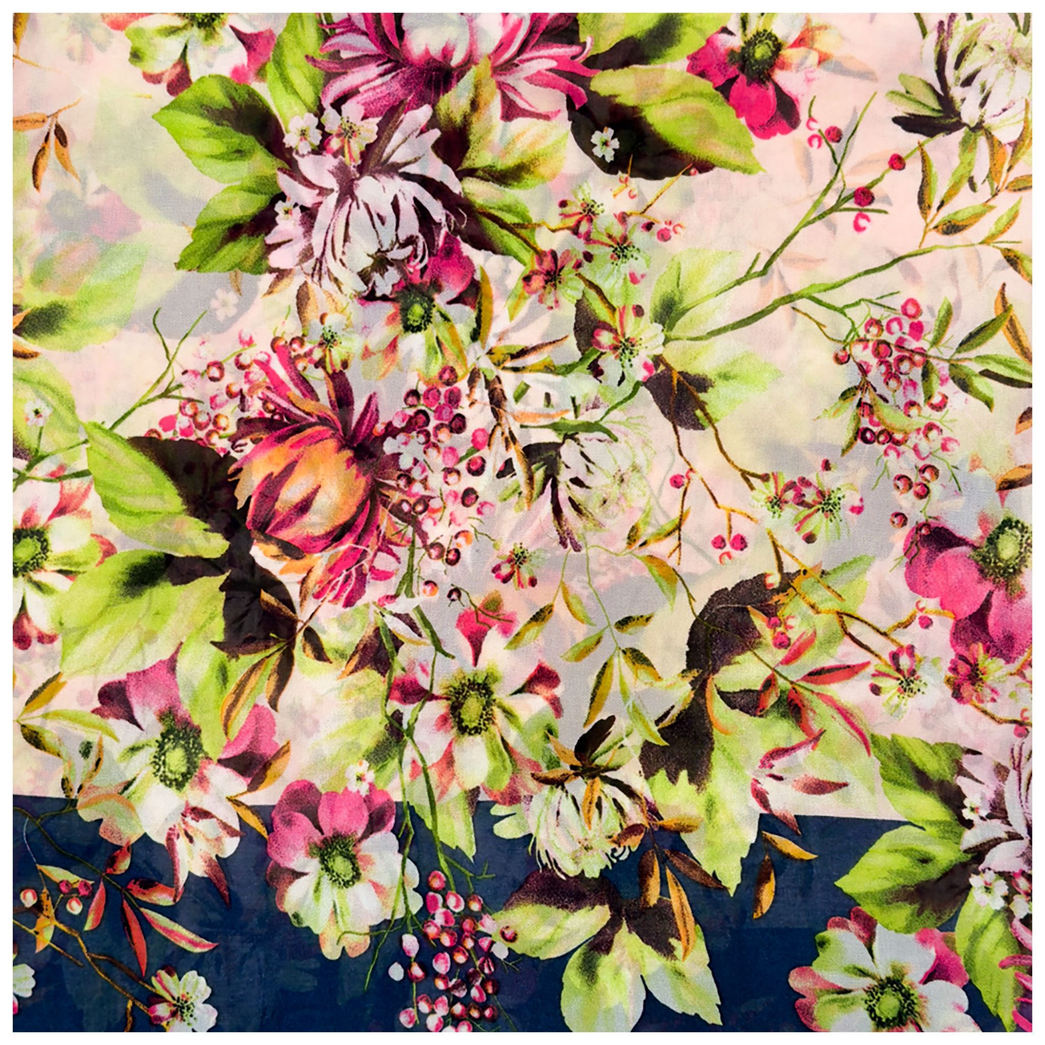 maDDma Stoff Voile-Stoff Blumen ab 1m x 150cm breit Digitaldruck Dekostoff, Blumen 2