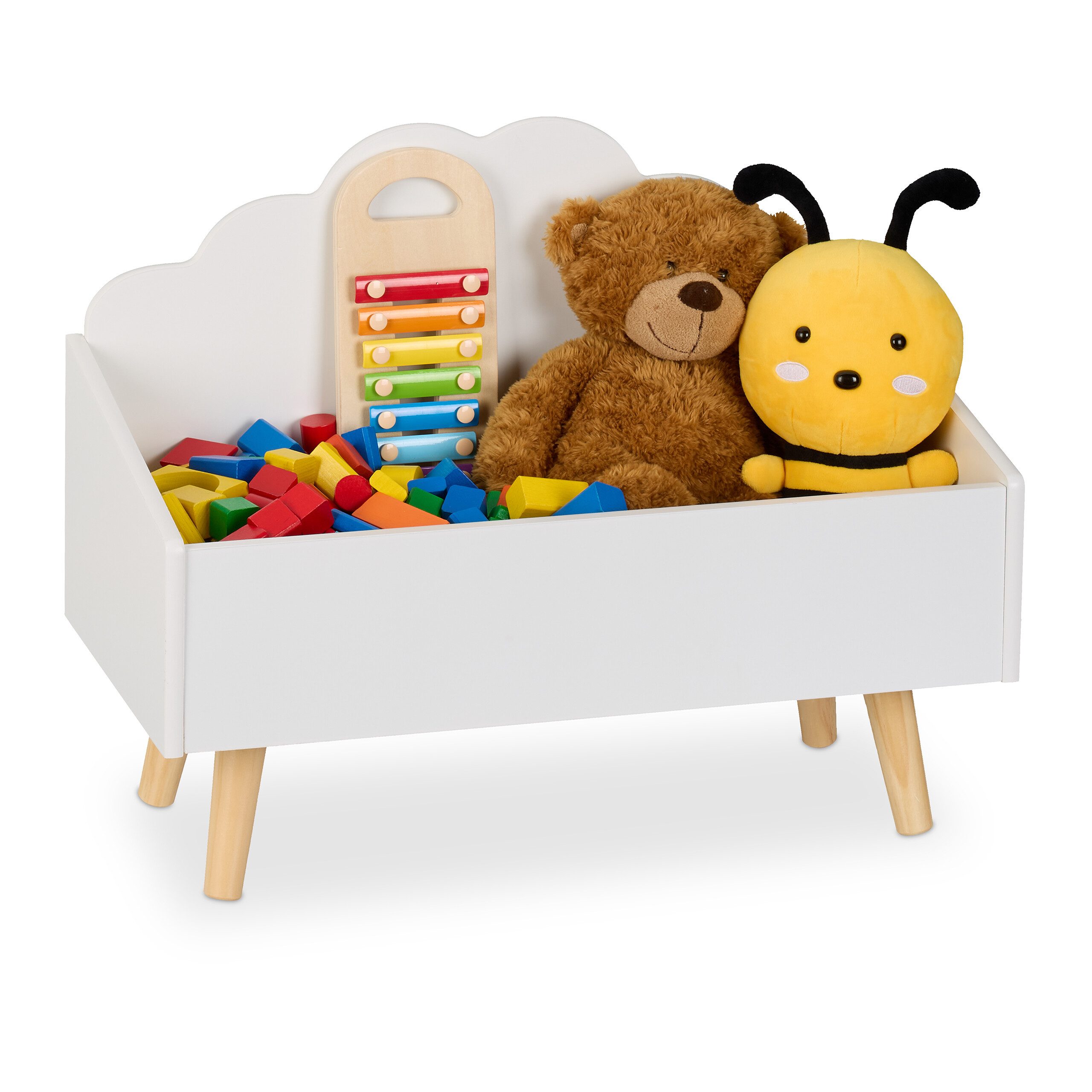 relaxdays Spielzeugtruhe Kindertruhe im Wolken-Design günstig online kaufen