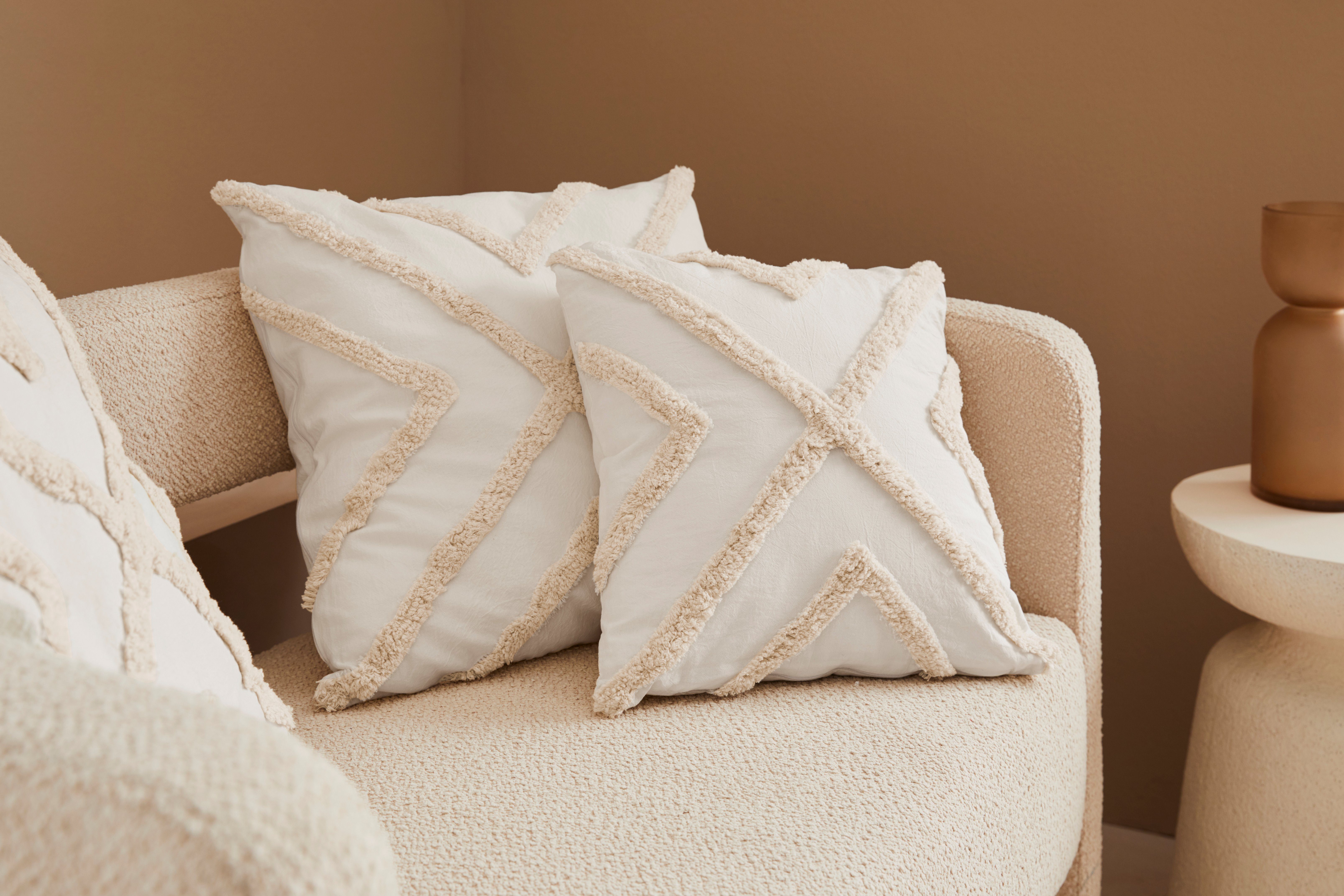 LeGer Home by Lena Gercke Dekokissen Sidonie, 2-er Set, Hoch-Tief Design, Kissenhüllen ohne Füllung, zwei Größen