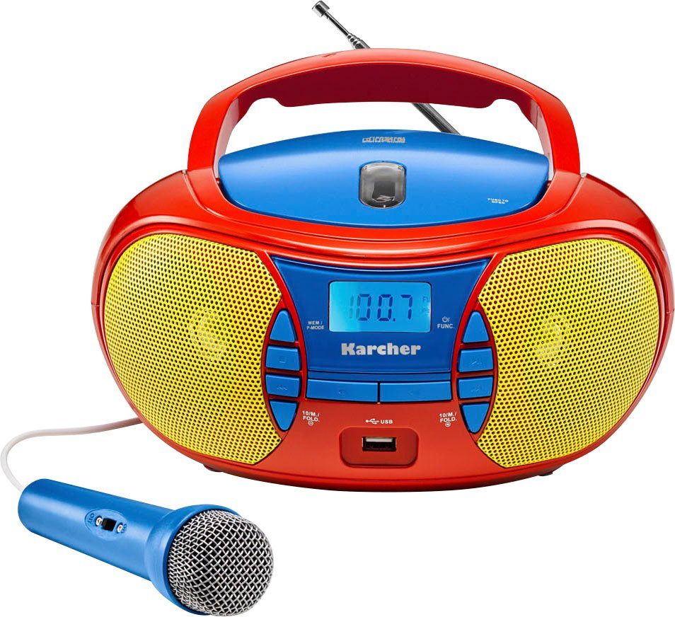 Karcher RR 5026 Boombox (FM-Tuner, UKW mit RDS, 2,4 W, CD плееры, USB Anschluss, Kopfhöreranschluss, Mikrofon)