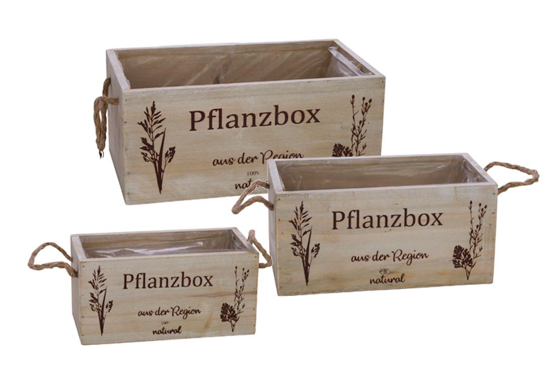 Spetebo Blumenkasten Holz Pflanzbox 3er Set günstig online kaufen